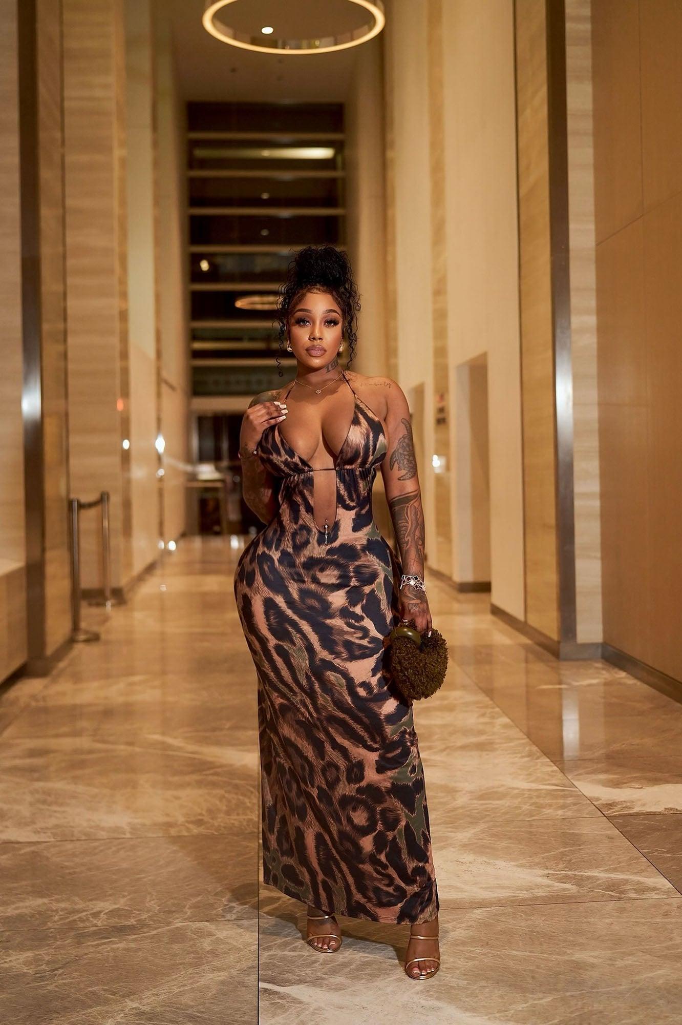 Tulum Nights Leopard Maxi Dress - Brown Combo Product Image