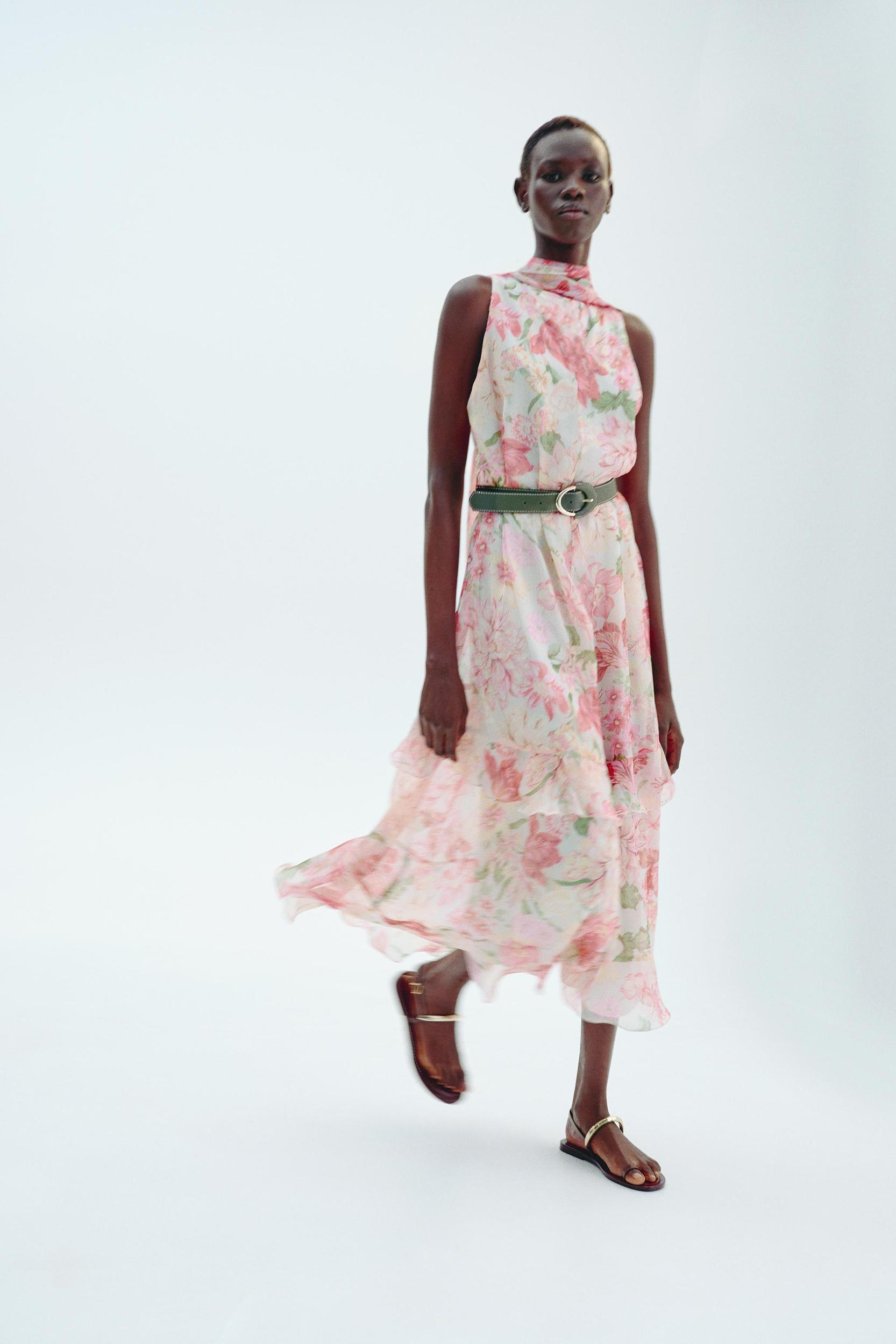 PRINTED FLOUNCED DRESS Product Image