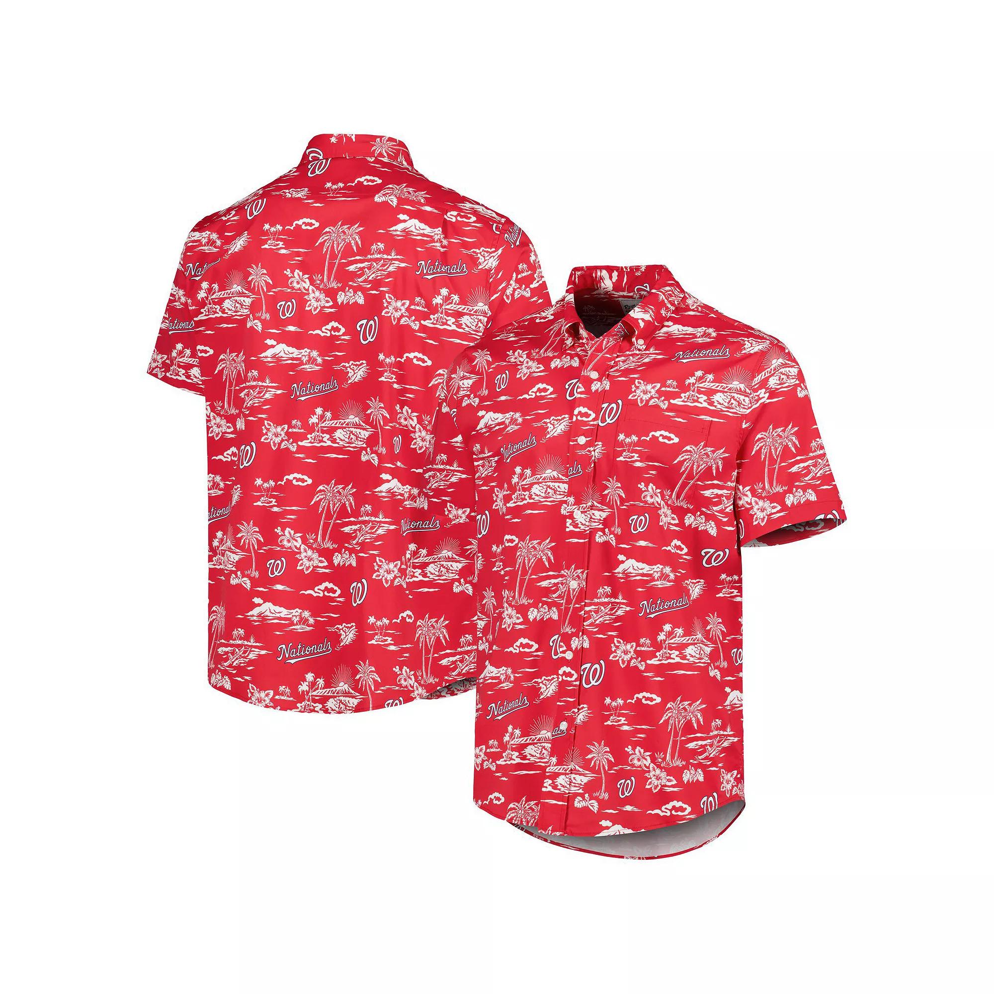 Men's Reyn Spooner Red Washington Nationals Kekai Performance Button-Up Shirt, Size: 2XL Product Image