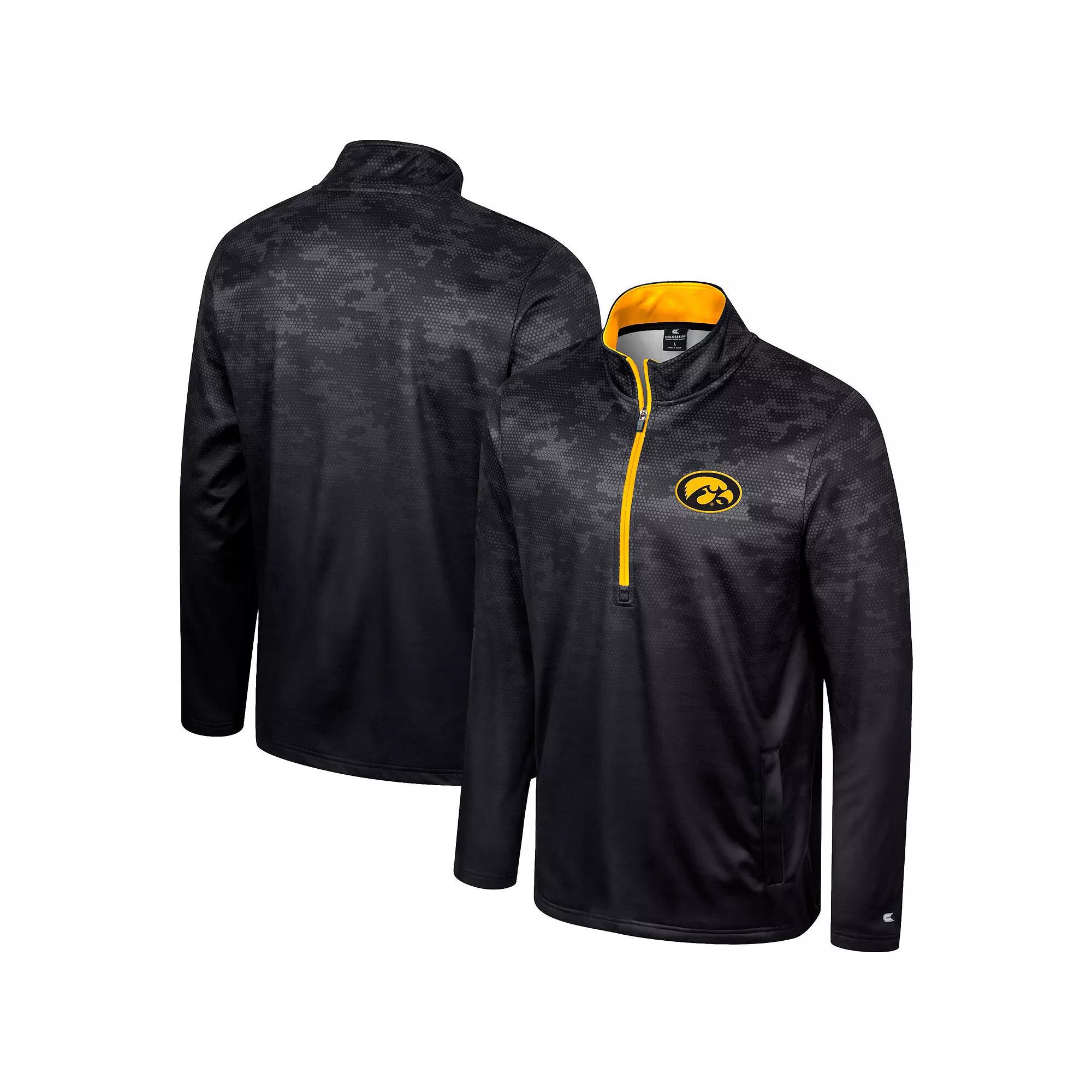 Men's Colosseum  Black Iowa Hawkeyes The Machine Half-Zip Jacket, Size: XL Product Image