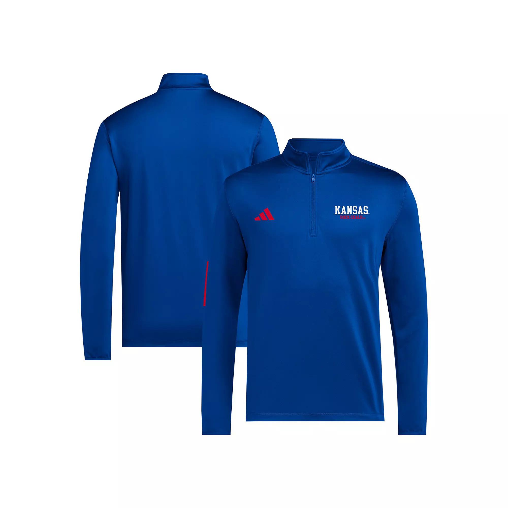 Men's adidas Royal Kansas Jayhawks Half-Zip Pullover Golf Jacket,  Product Image