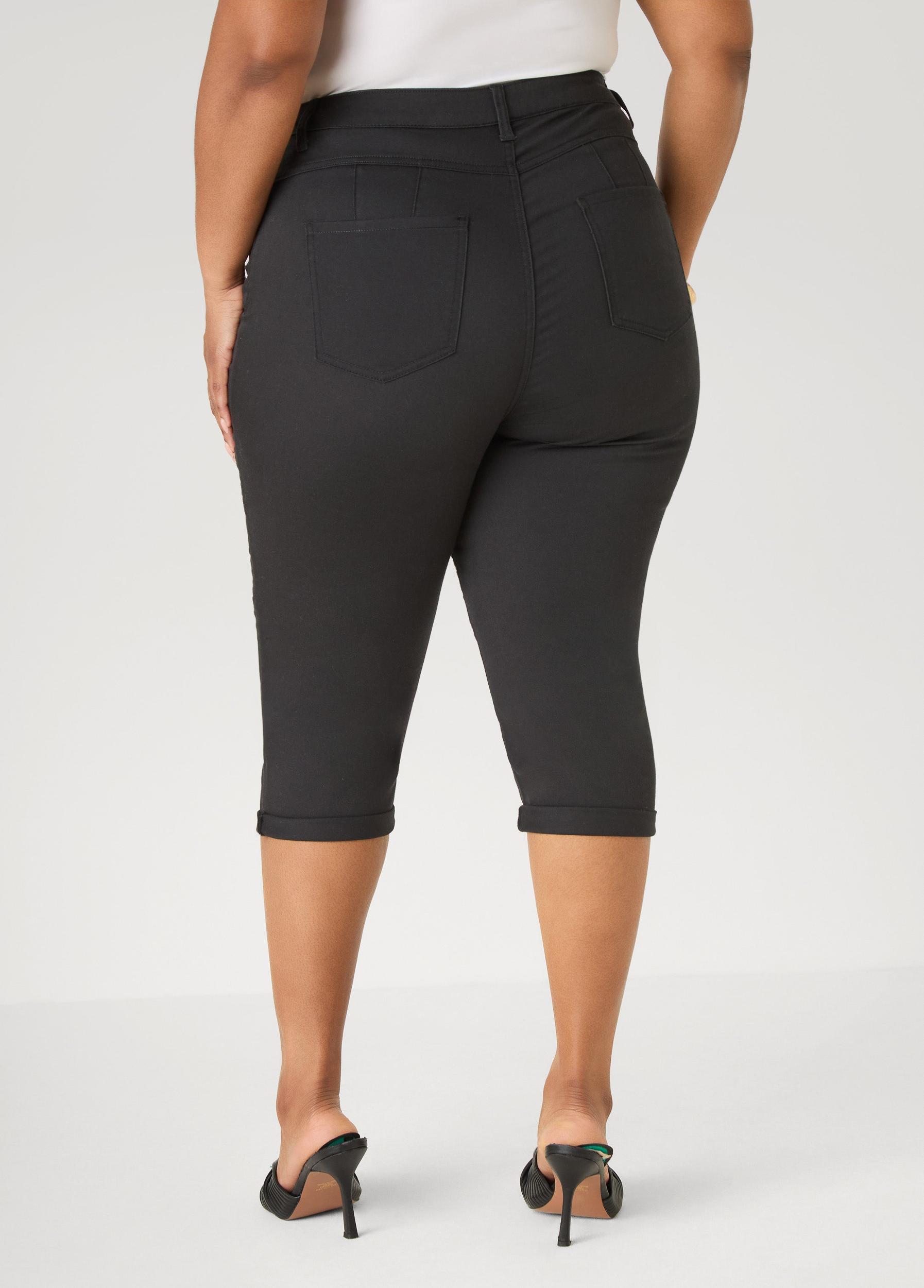 Cuffed Denim Capris Product Image