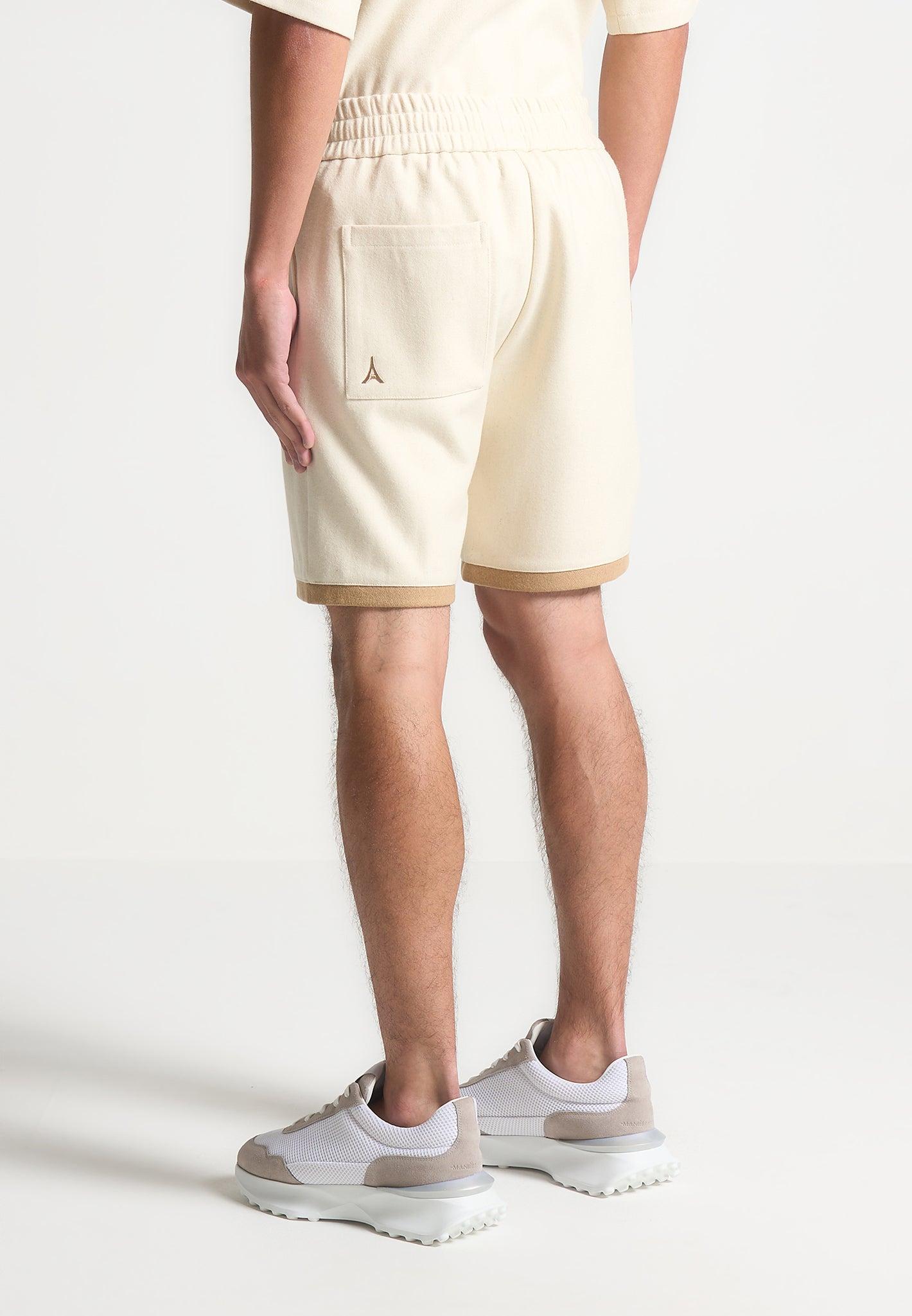Wool Shorts - Cream/Brown Male Product Image