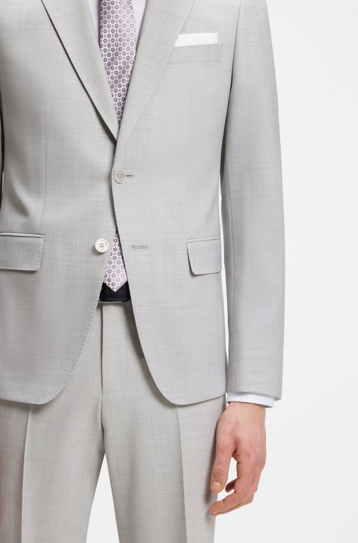 Two-piece slim-fit suit in micro-patterned cloth Product Image