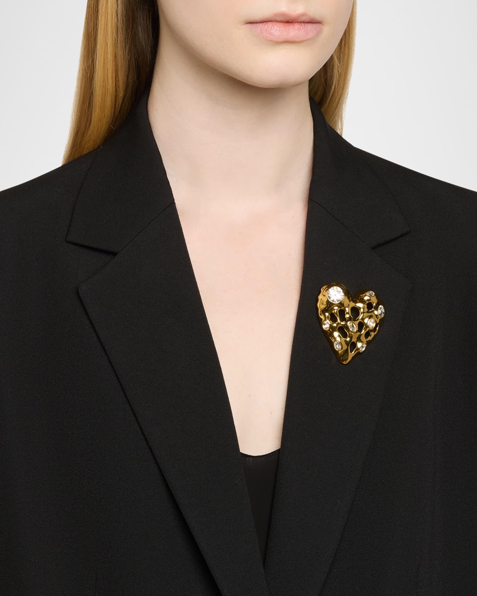 Cutout Crystal Heart Brooch Product Image