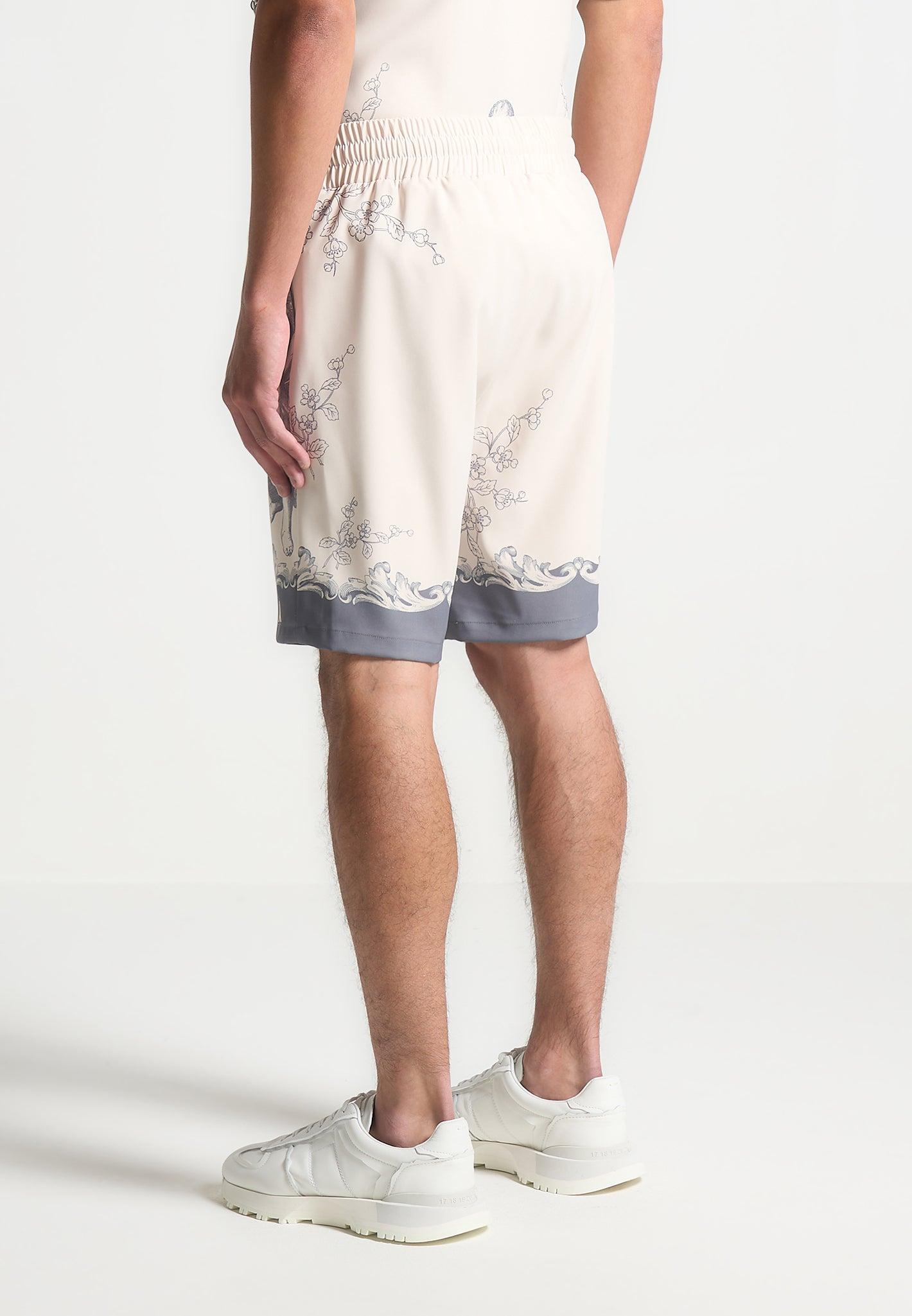 Adrien - Baroque Shorts - Cream/Grey Male Product Image