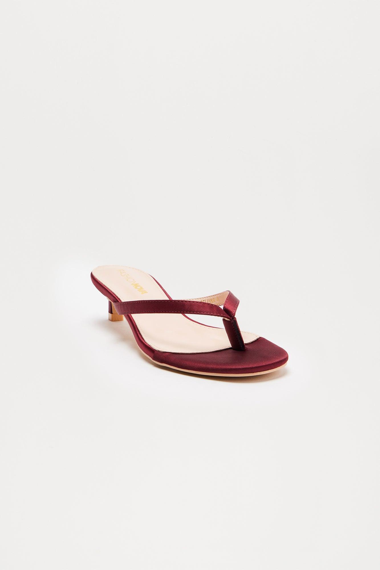 Aruba Thong Kitten Heels - Brown Product Image