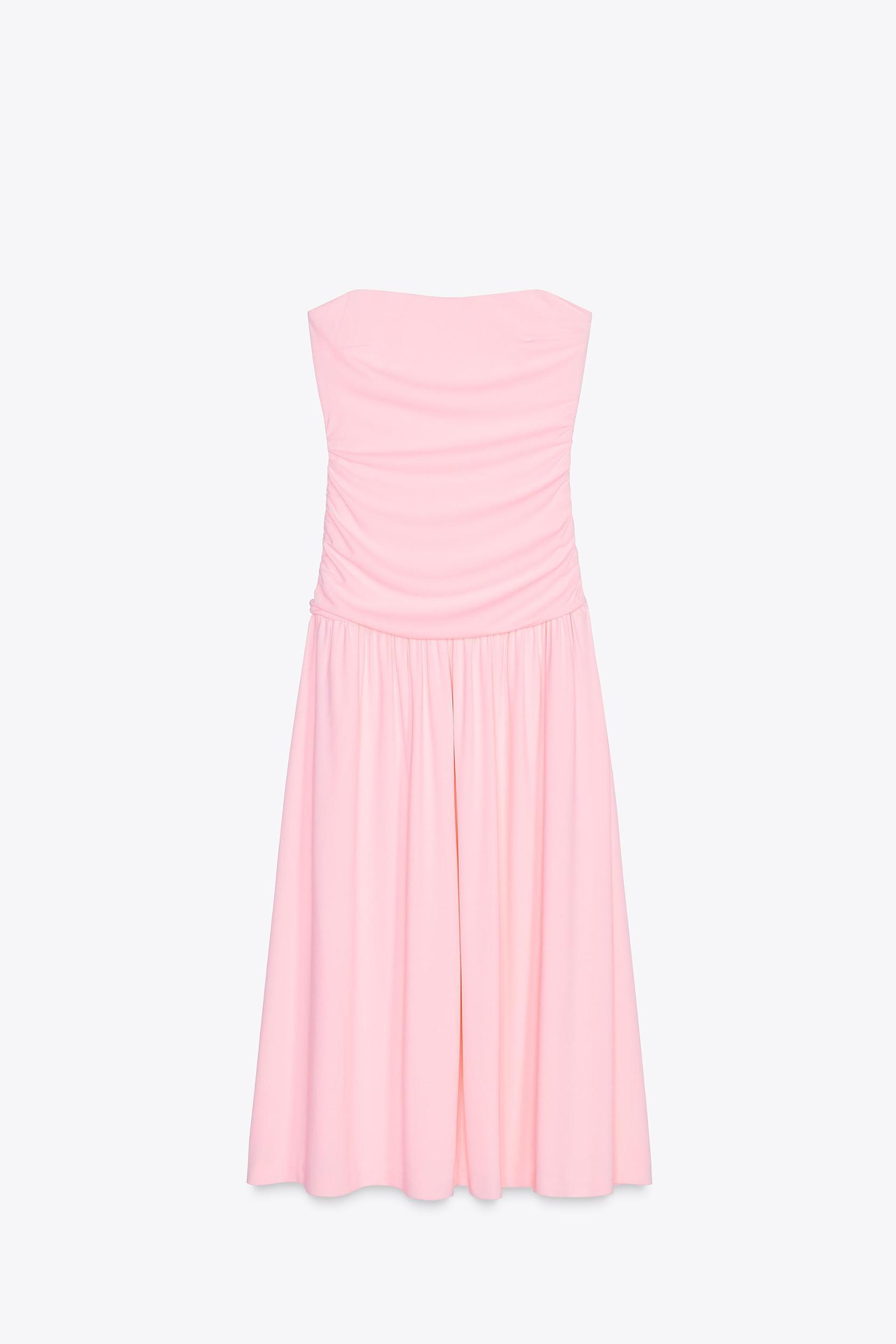 RUCHED STRAPLESS DRESS Product Image