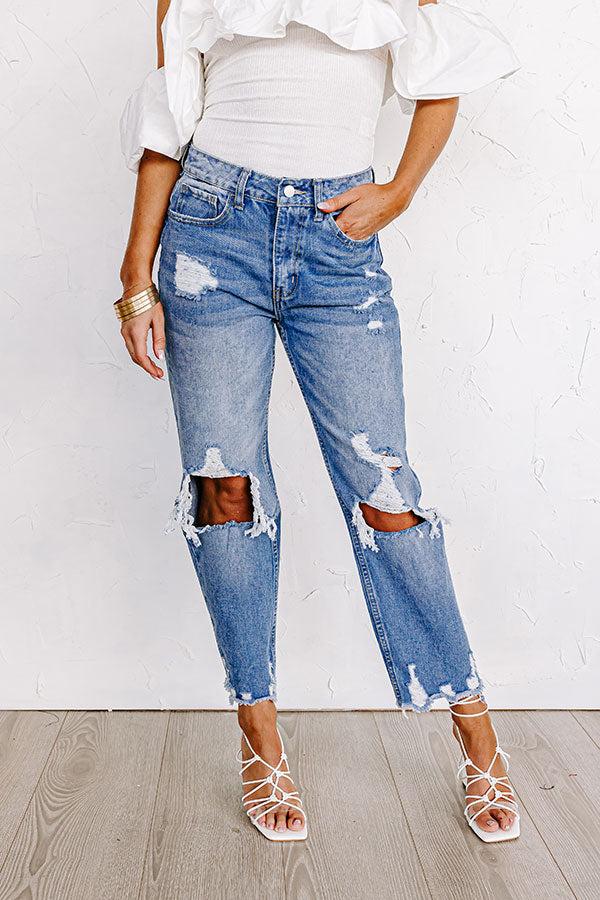 The Beatriz High Waist Distressed Straight Leg Jean Product Image