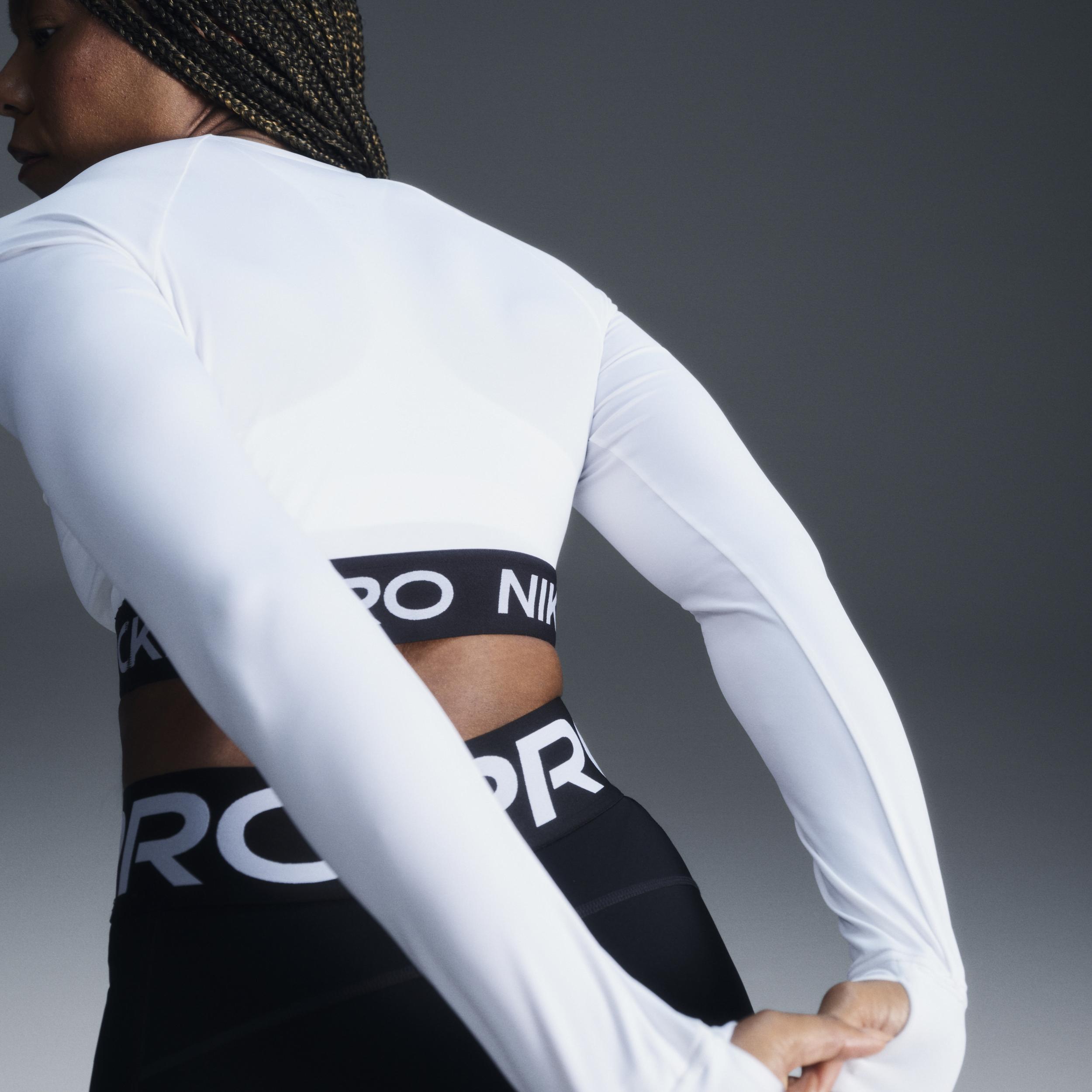Womens Nike Pro Dri-FIT Cropped Long-Sleeve Top | FV5484-100 Product Image