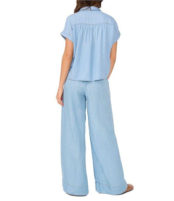 1. STATE Chambray Wide-Leg Pull-On Pants Product Image
