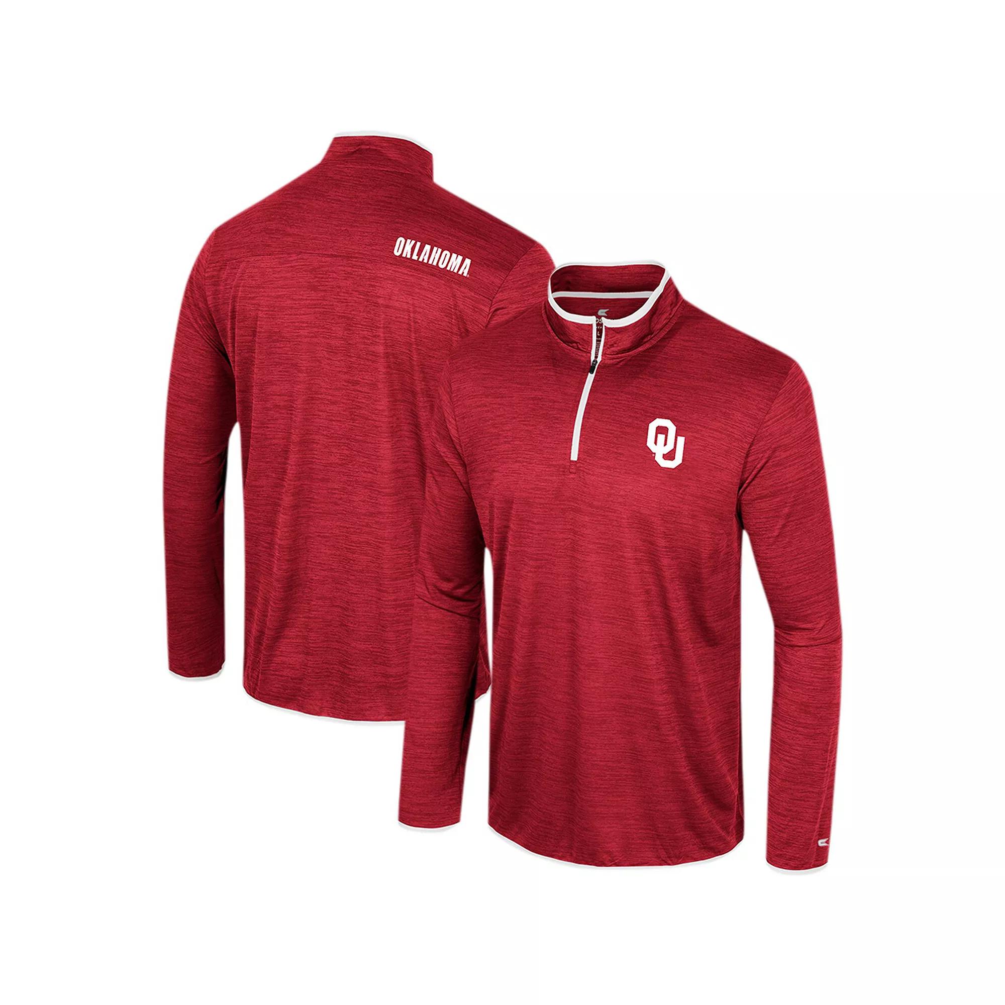Men's Colosseum Crimson Oklahoma Sooners Wright Quarter-Zip Windshirt,  Product Image