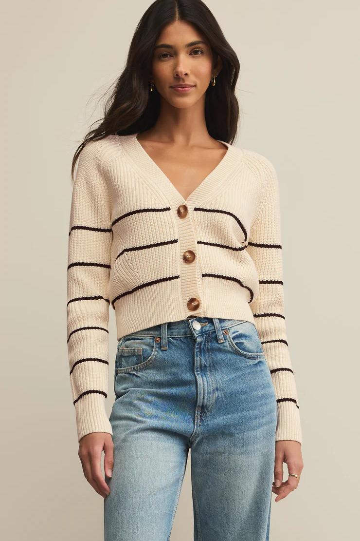 Stefi Cropped Stripe Cardigan Product Image
