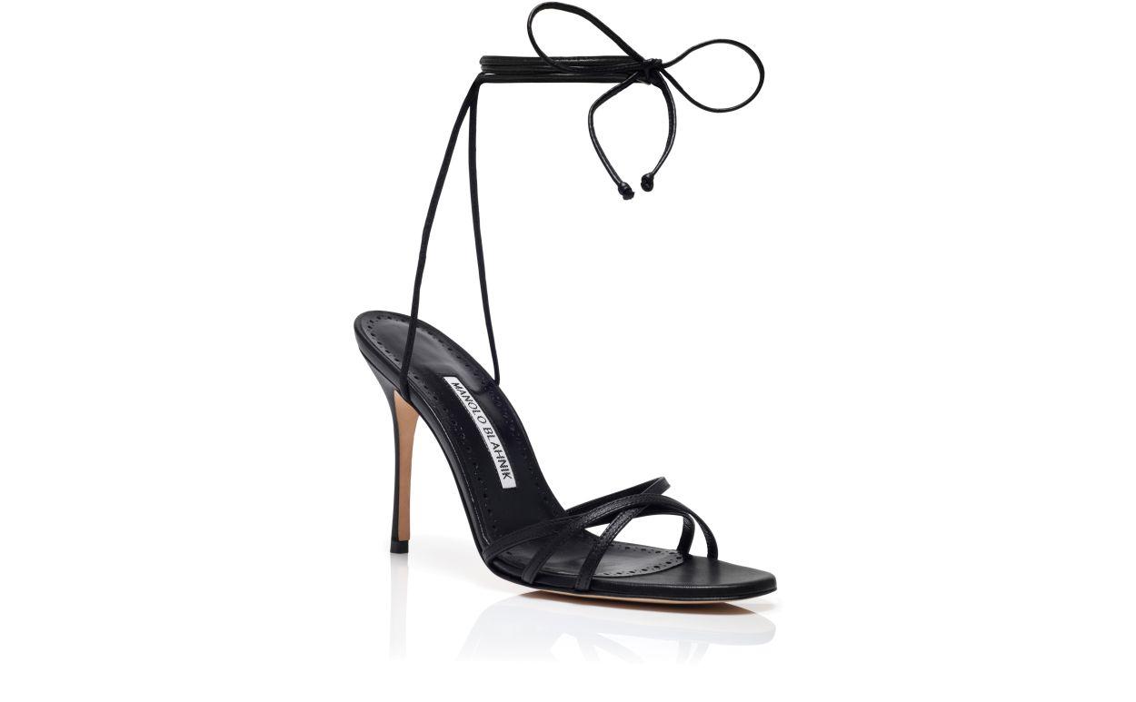 LEVA Black Nappa Leather Sandals Product Image