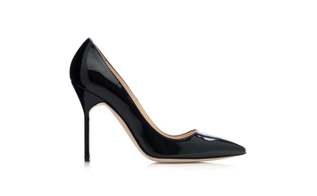 BB PATENT Black Patent Pointed Toe Pumps Product Image
