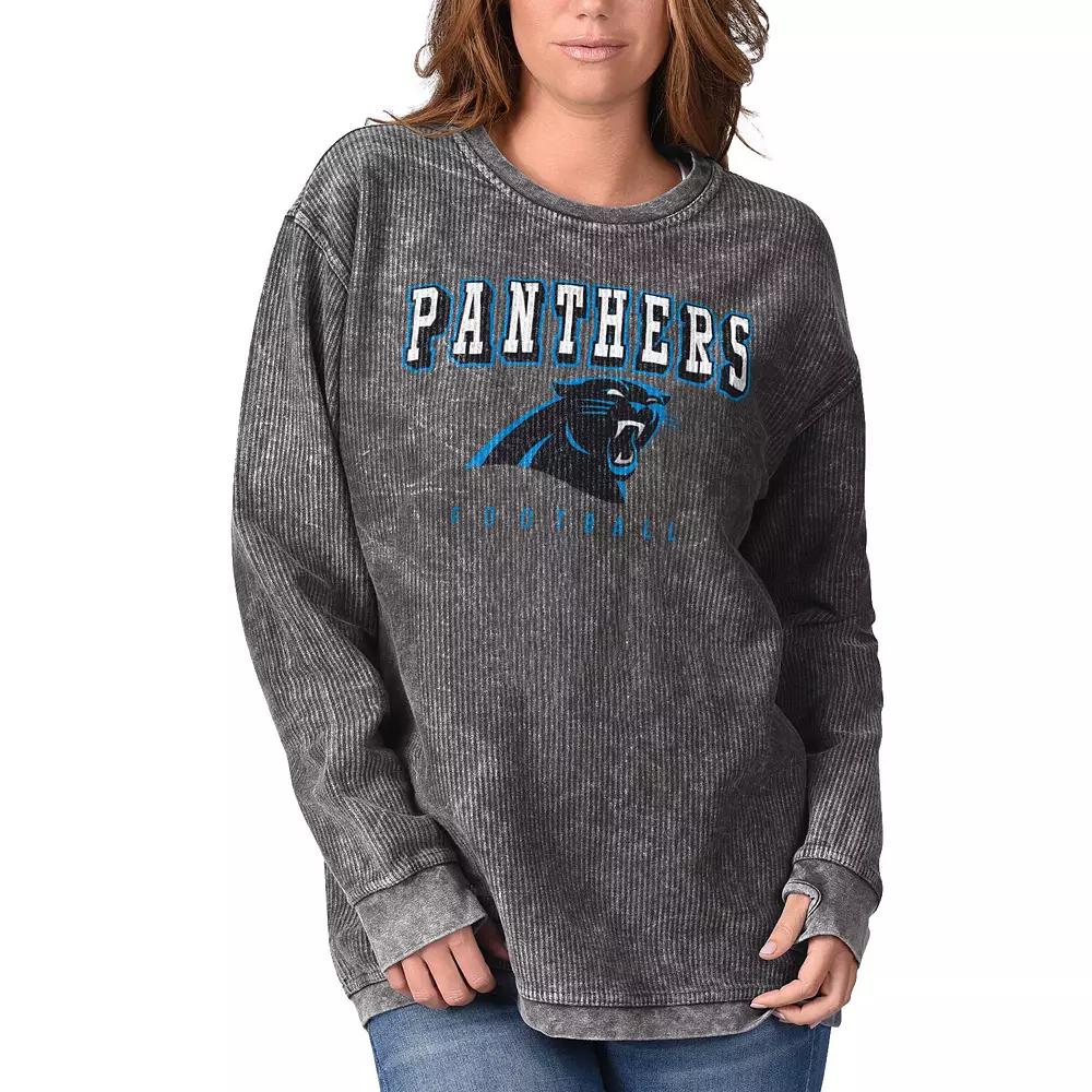 Women's G-III 4Her by Carl Banks Black Carolina Panthers Comfy Cord Pullover Sweatshirt,  Product Image
