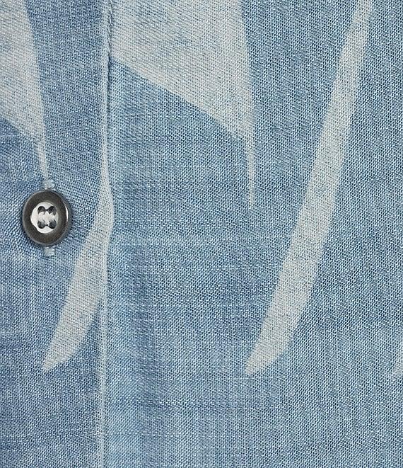 Tru Luxe Jeans Chambray Point Collar Short Sleeve Button Front Midi Shirtdress Product Image