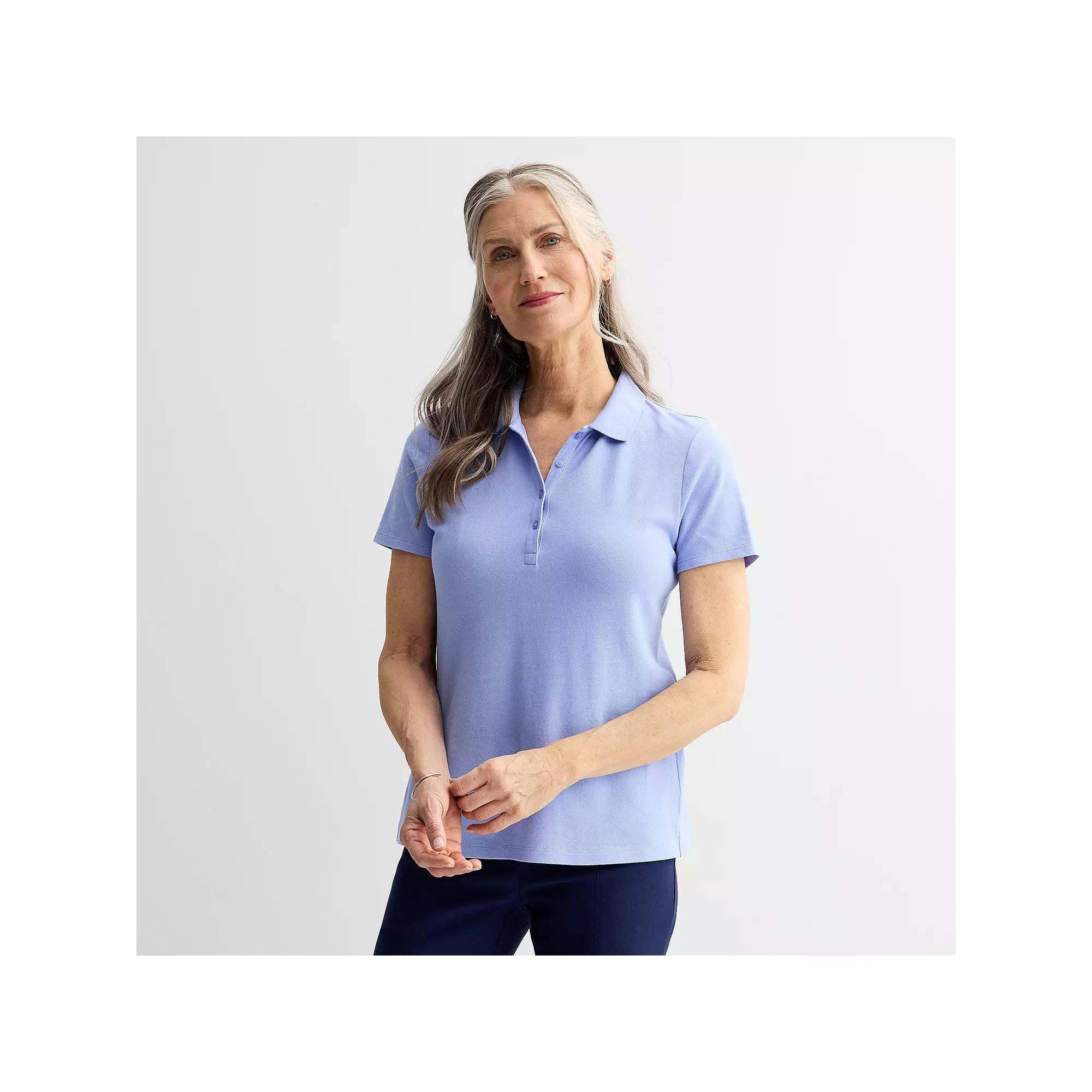 Women's Croft & Barrow® Essential Polo, Size: Small, Palmer Peri Product Image