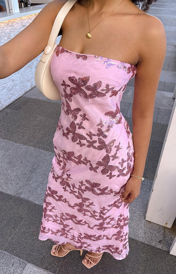 Tari Pink Butterfly Sequin Maxi Dress Baby Product Image