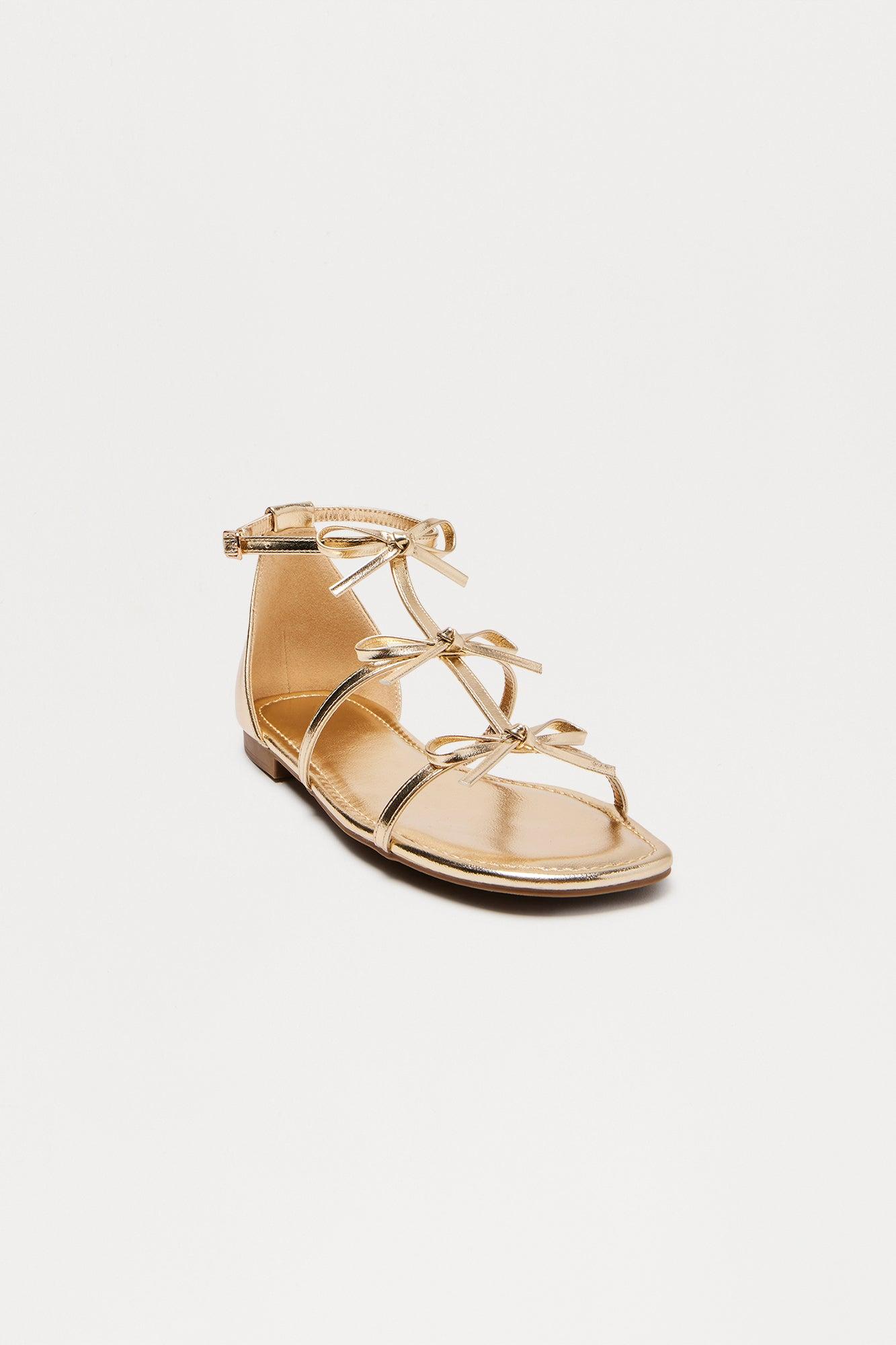 Jullietta Bow Sandals - Gold Female Product Image