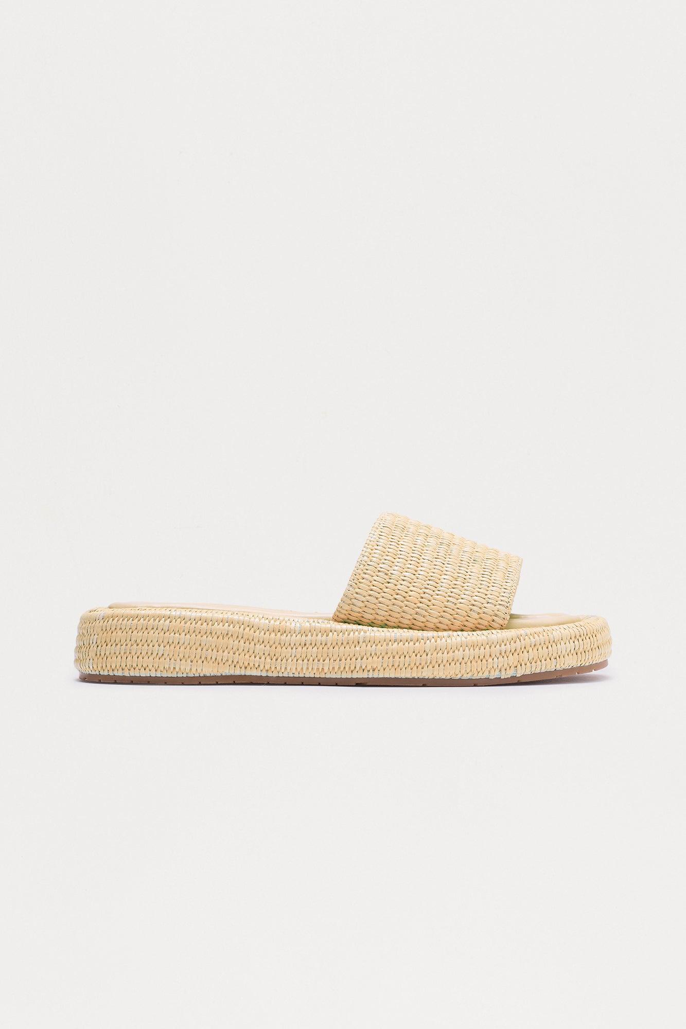Golden Coast Raffia Sandals - Natural Female Product Image