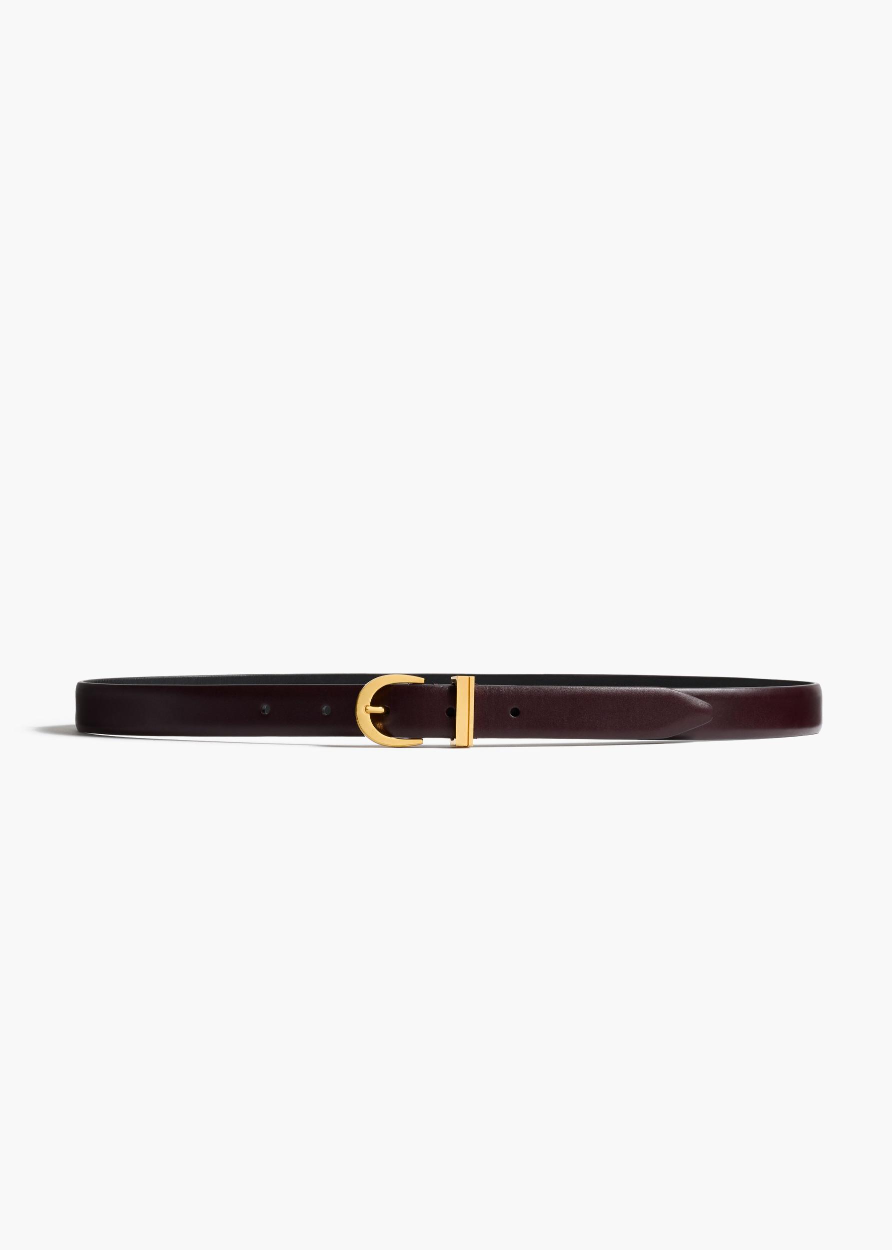 Luna Belt in Bordeaux Leather with Gold Product Image
