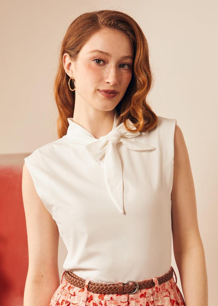 Retro Rendezvous Tie-Neck Top Product Image