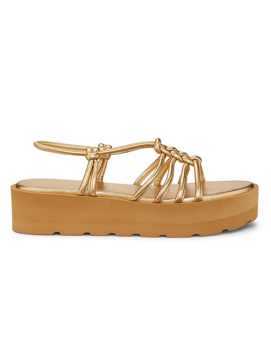 Womens Hebe Metallic Leather Platform Sandals Product Image