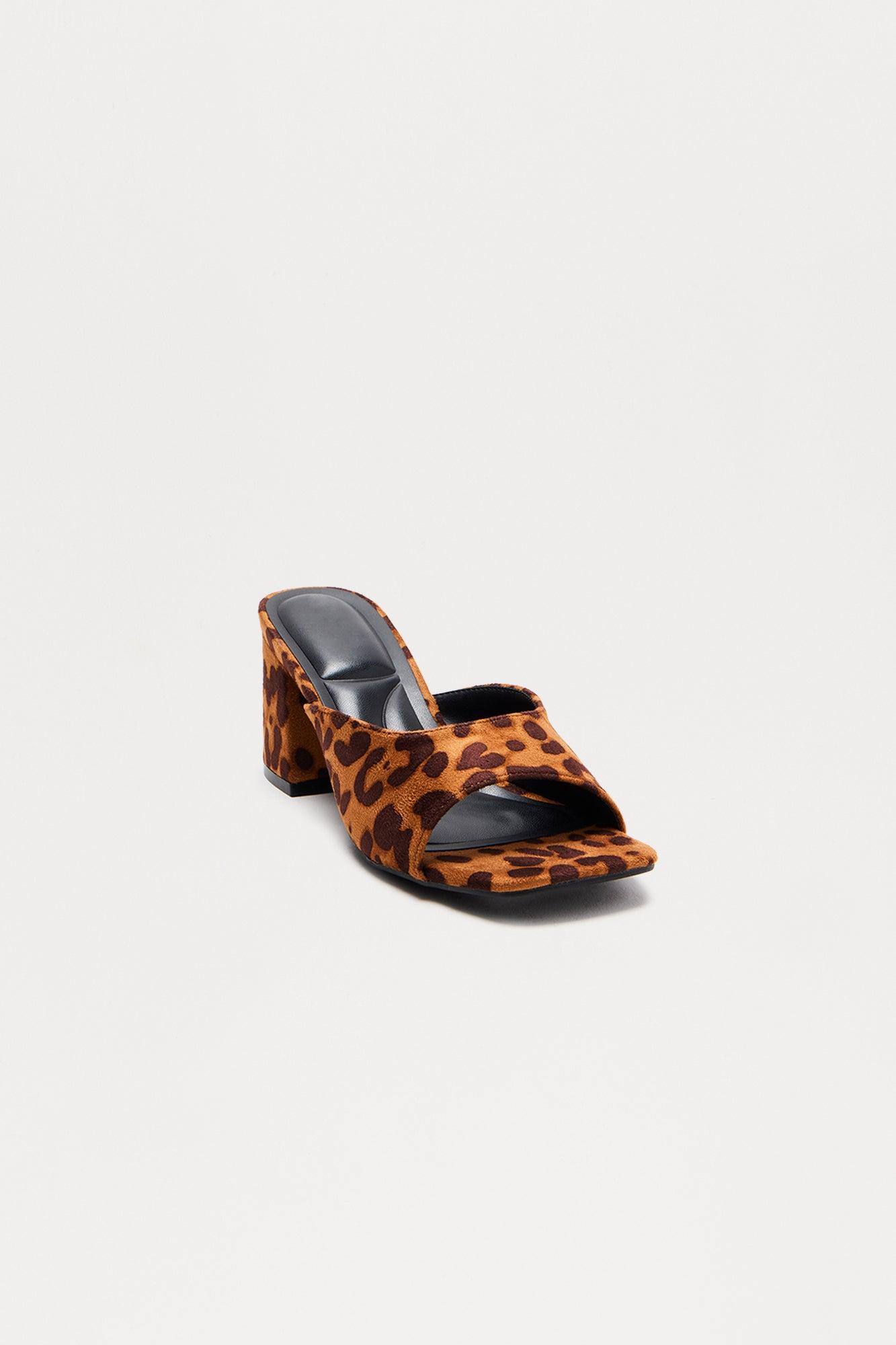 Elda Heeled Mules - Leopard Product Image