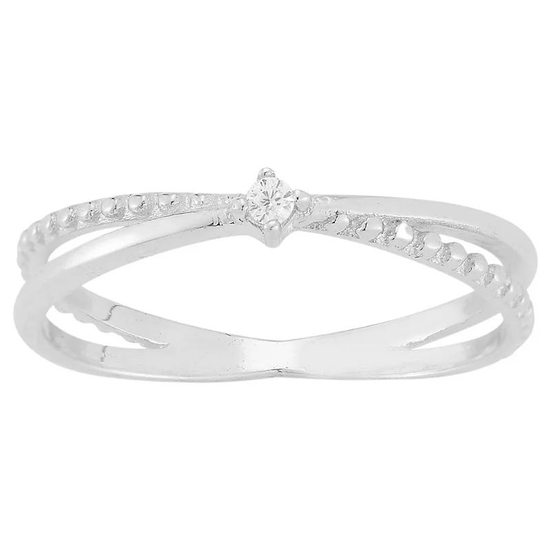 Sunkissed Sterling Sterling Silver Cubic Zirconia Crisscross Ring, Women's,  Product Image