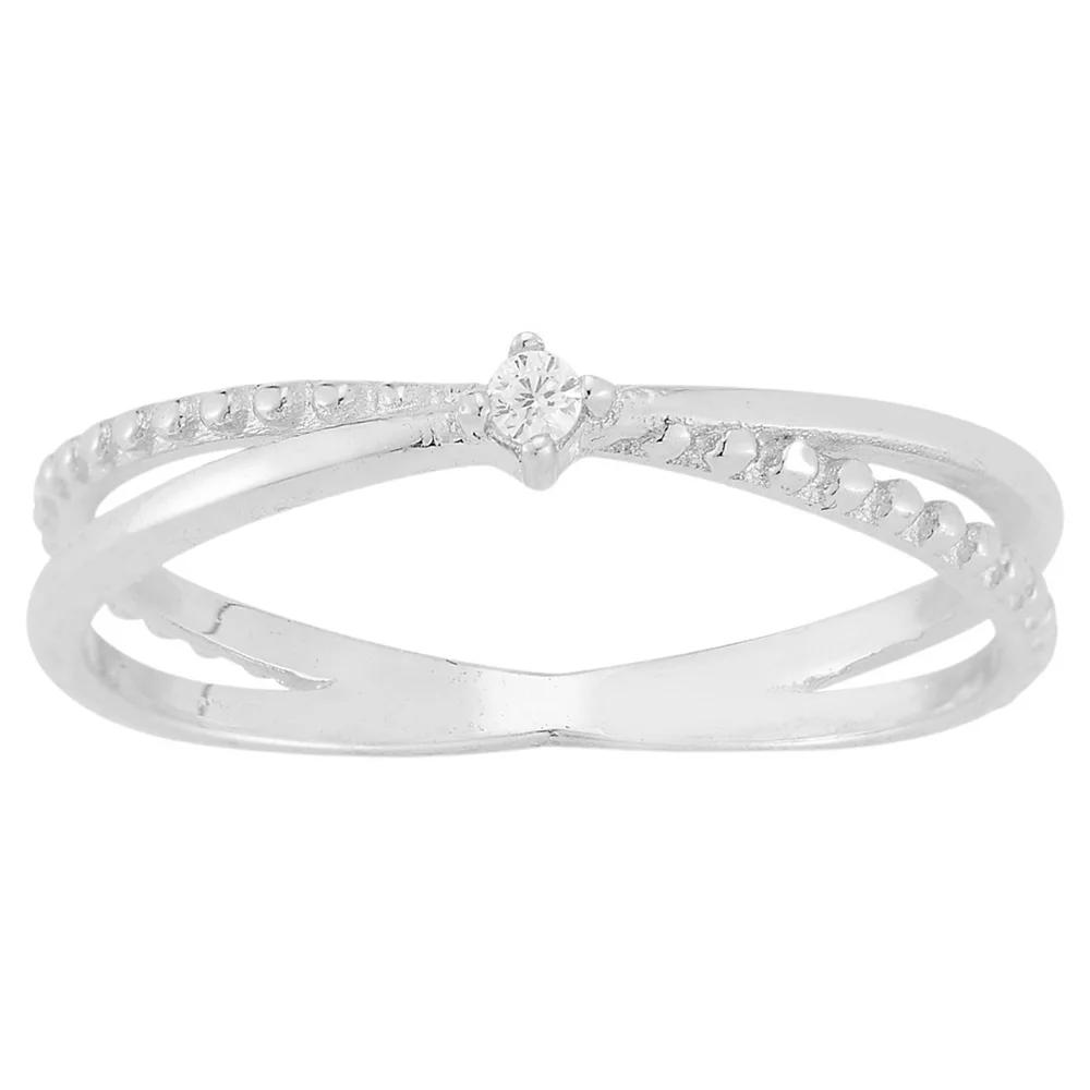 Sunkissed Sterling Sterling Silver Cubic Zirconia Crisscross Ring, Women's,  Product Image