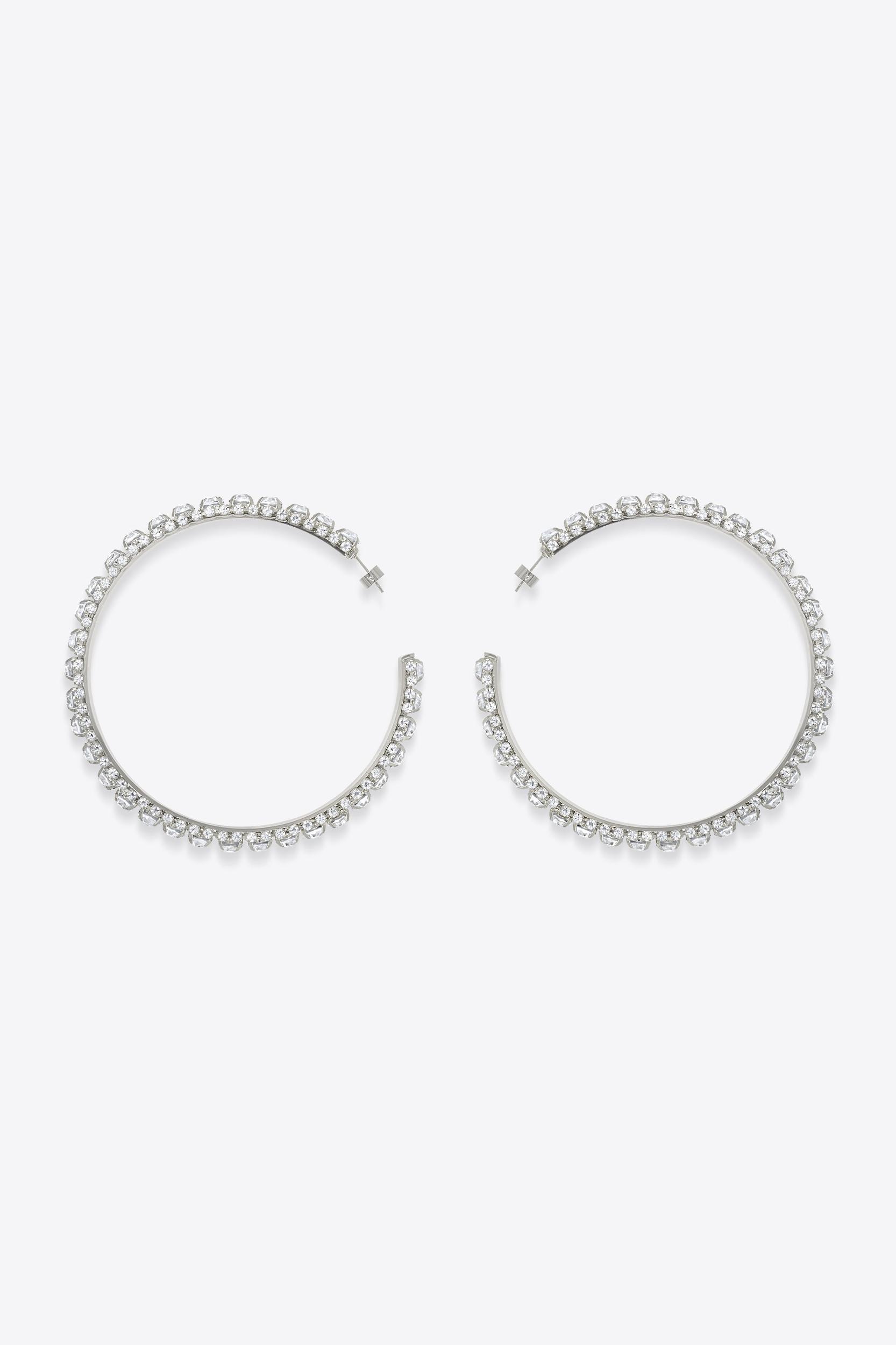 Large Crystal Hoop Earrings Product Image