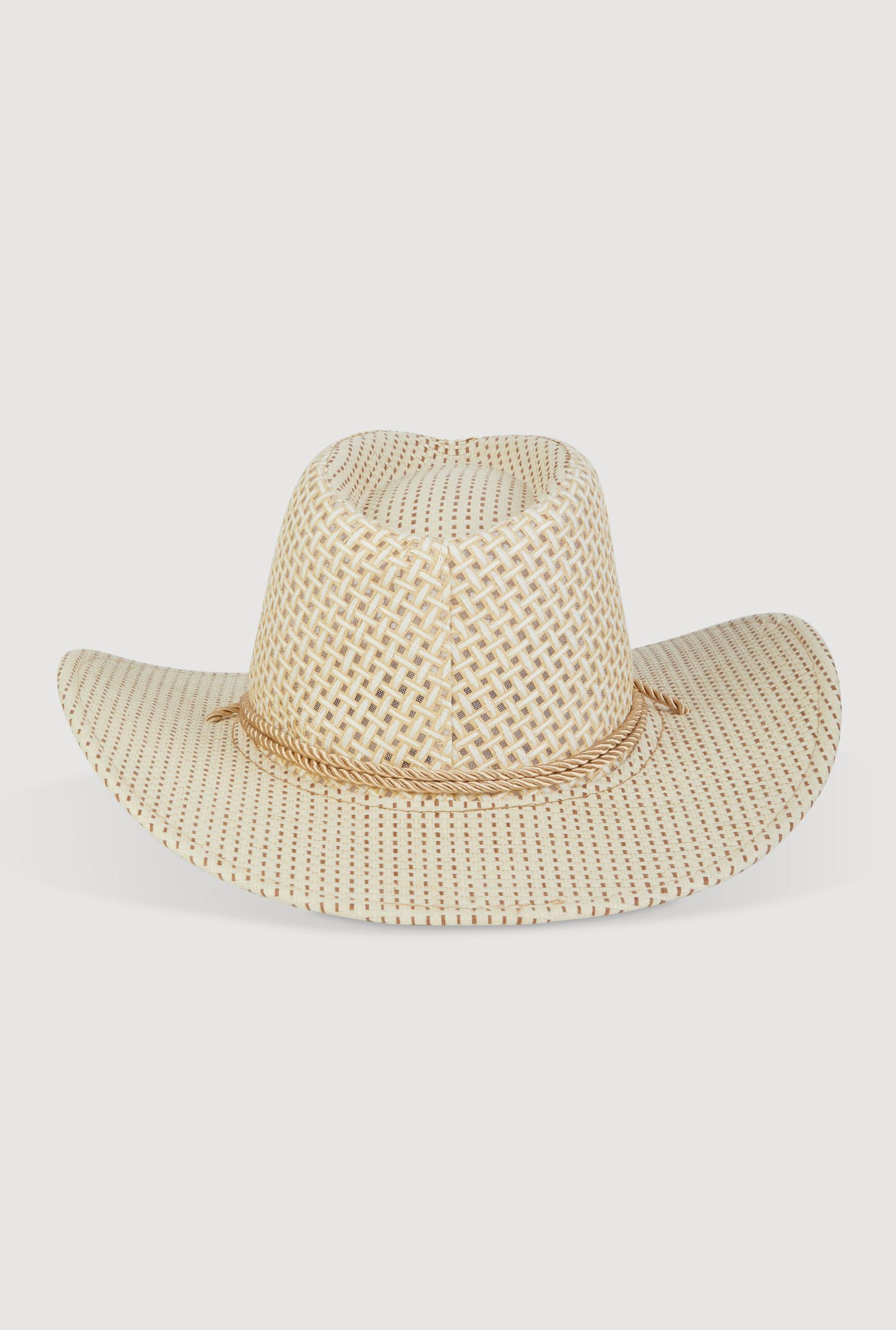 Toggle Drawstring Straw Cowboy Hat Female Product Image