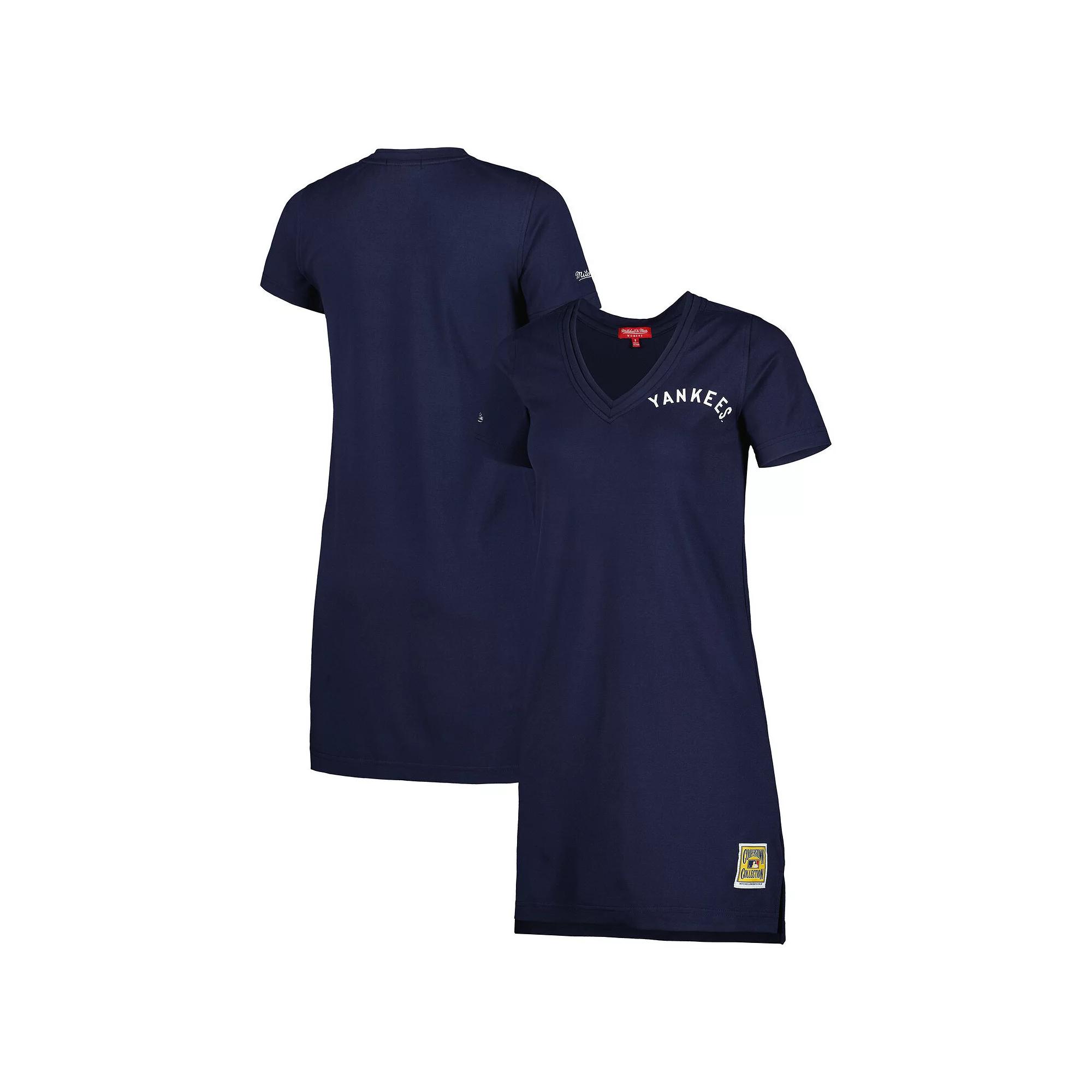 Women's Mitchell & Ness Navy New York Yankees Cooperstown Collection V-Neck Dress,  Product Image