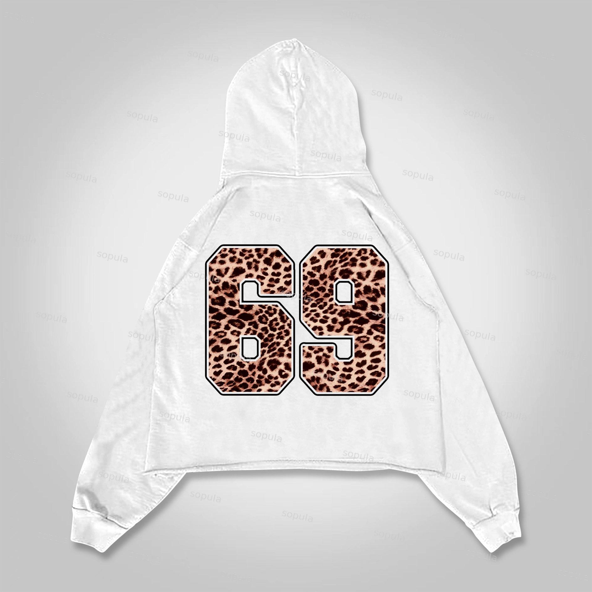 Sopula No. 69 Leopard Lips Graphic Cropped Hoodie Product Image