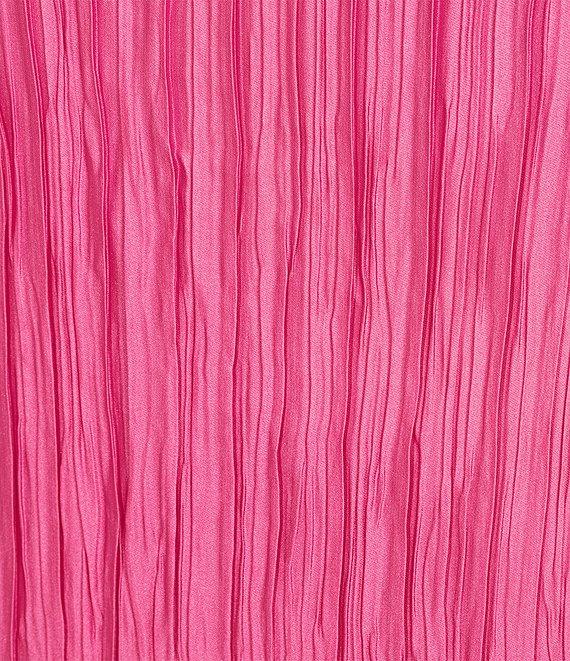 Caroline Rose Plus Size Plisse Knit Scoop Neck 3/4 Sleeve A-Line Dress Product Image