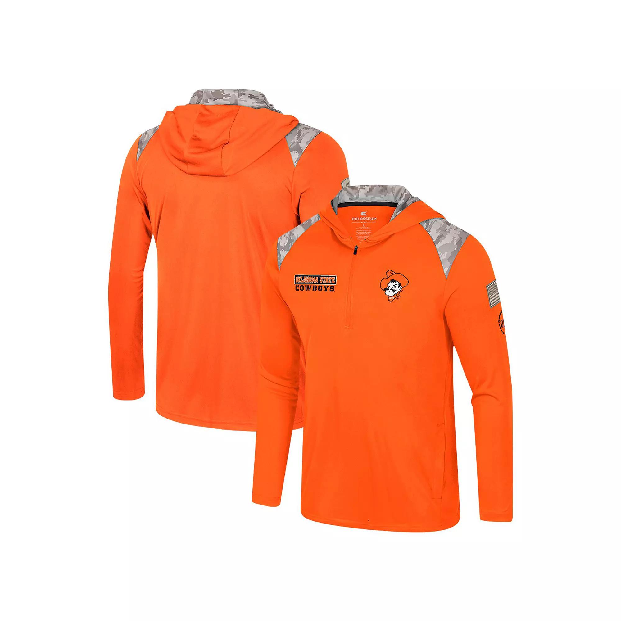 Men's Colosseum Orange Oklahoma State Cowboys OHT Military Appreciation Quarter-Zip Hoodie Jacket,  Product Image