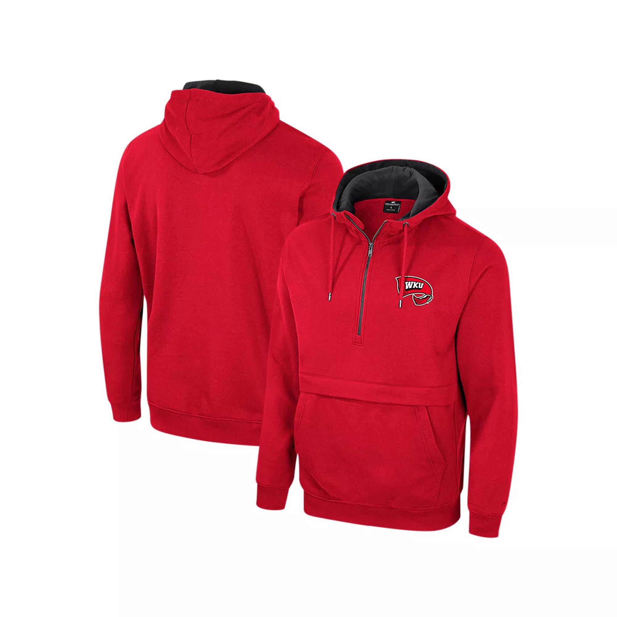 Men's Colosseum Red Western Kentucky Hilltoppers Team Half-Zip Pullover Hoodie,  Product Image