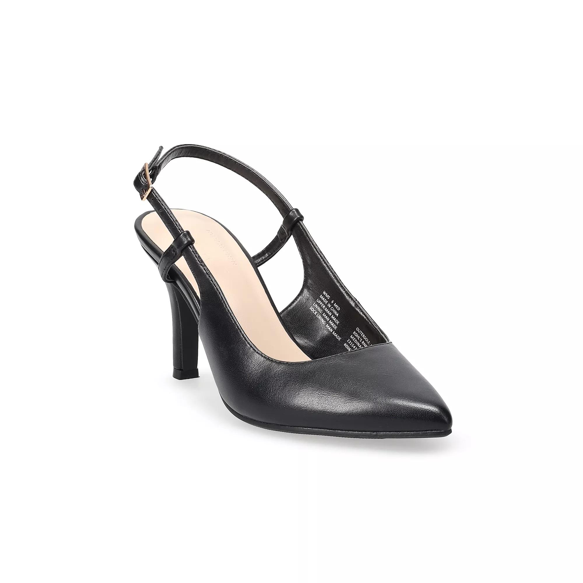 Apt. 9® High Height Slingback Heels Women's Pointed Toe Shoes, Black Product Image