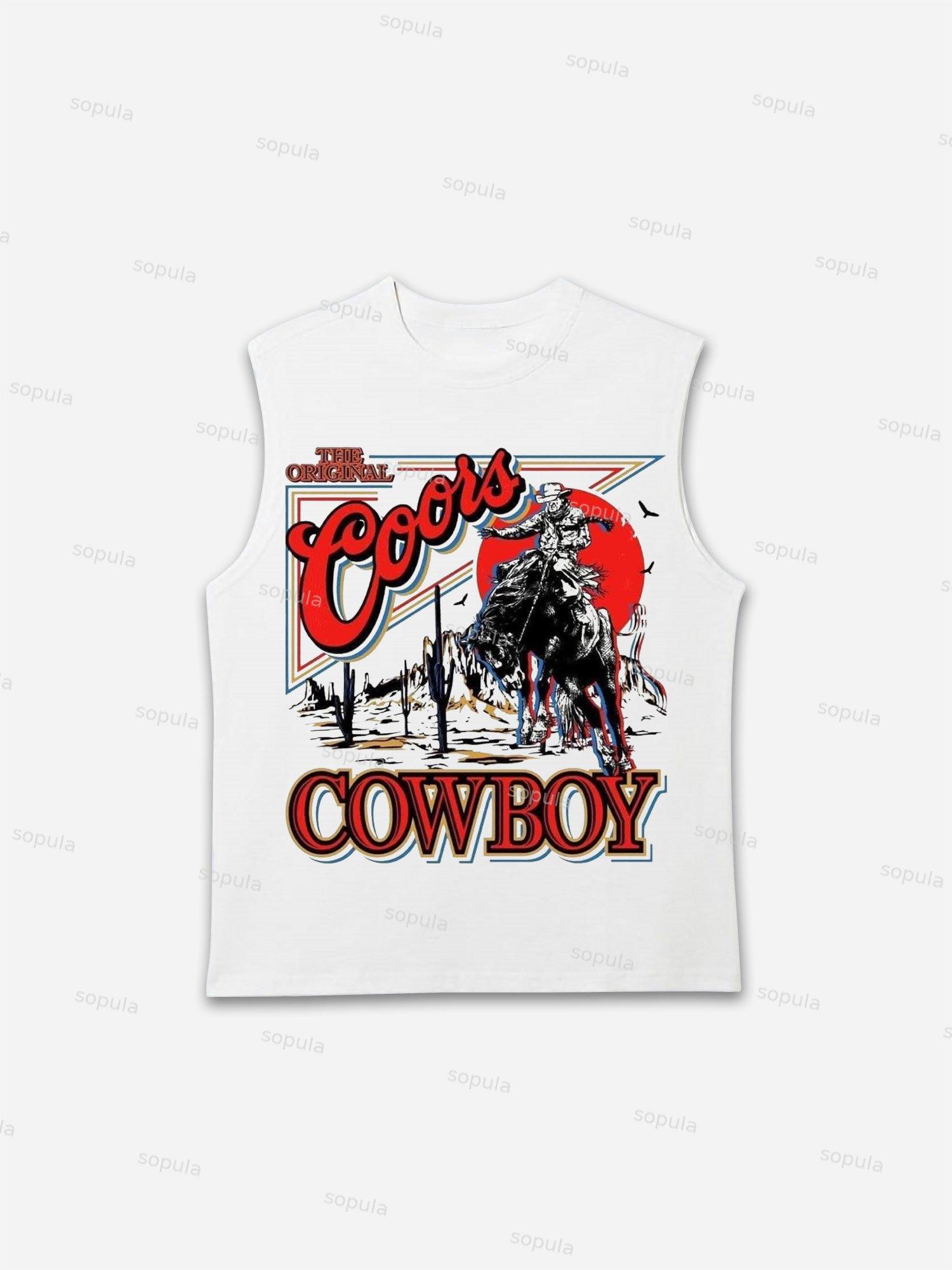 Coors Cowboy Rodeo Vintage Graphic Tank Top Product Image