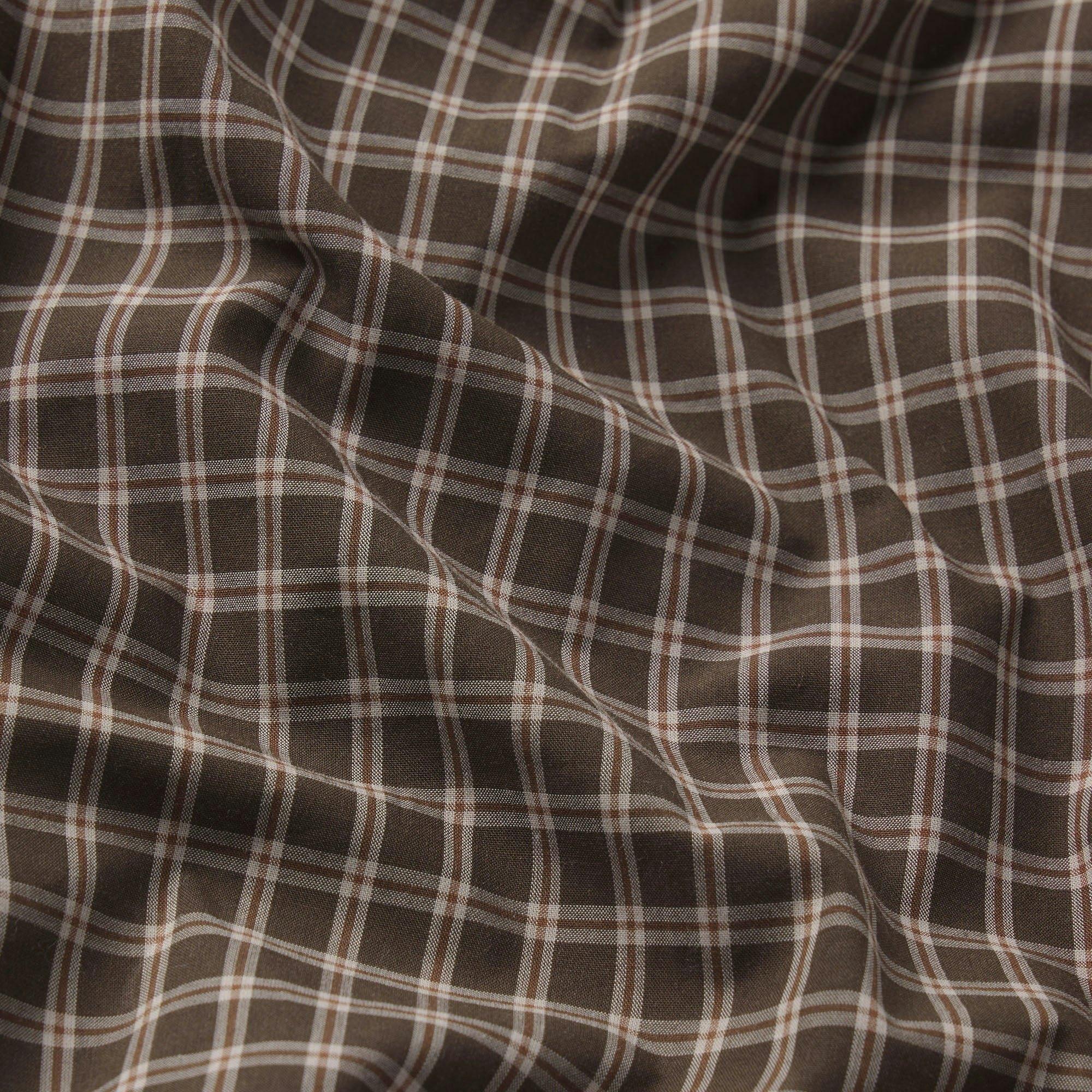 COTTON POPLIN MENS LOGO BAND BOXER | ESPRESSO CHECK Product Image