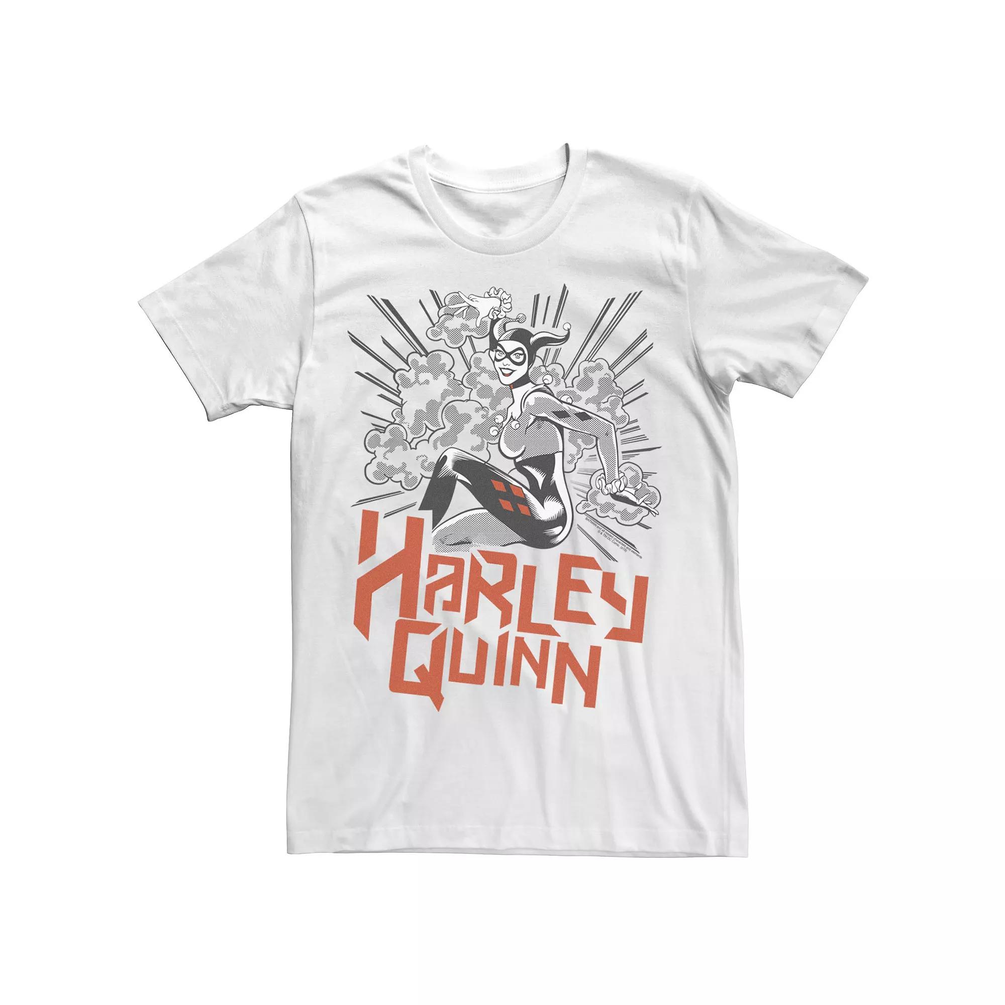 Men's Batman Harley Quinn Black And White Color Pop Logo Tee, Size: XXL Product Image