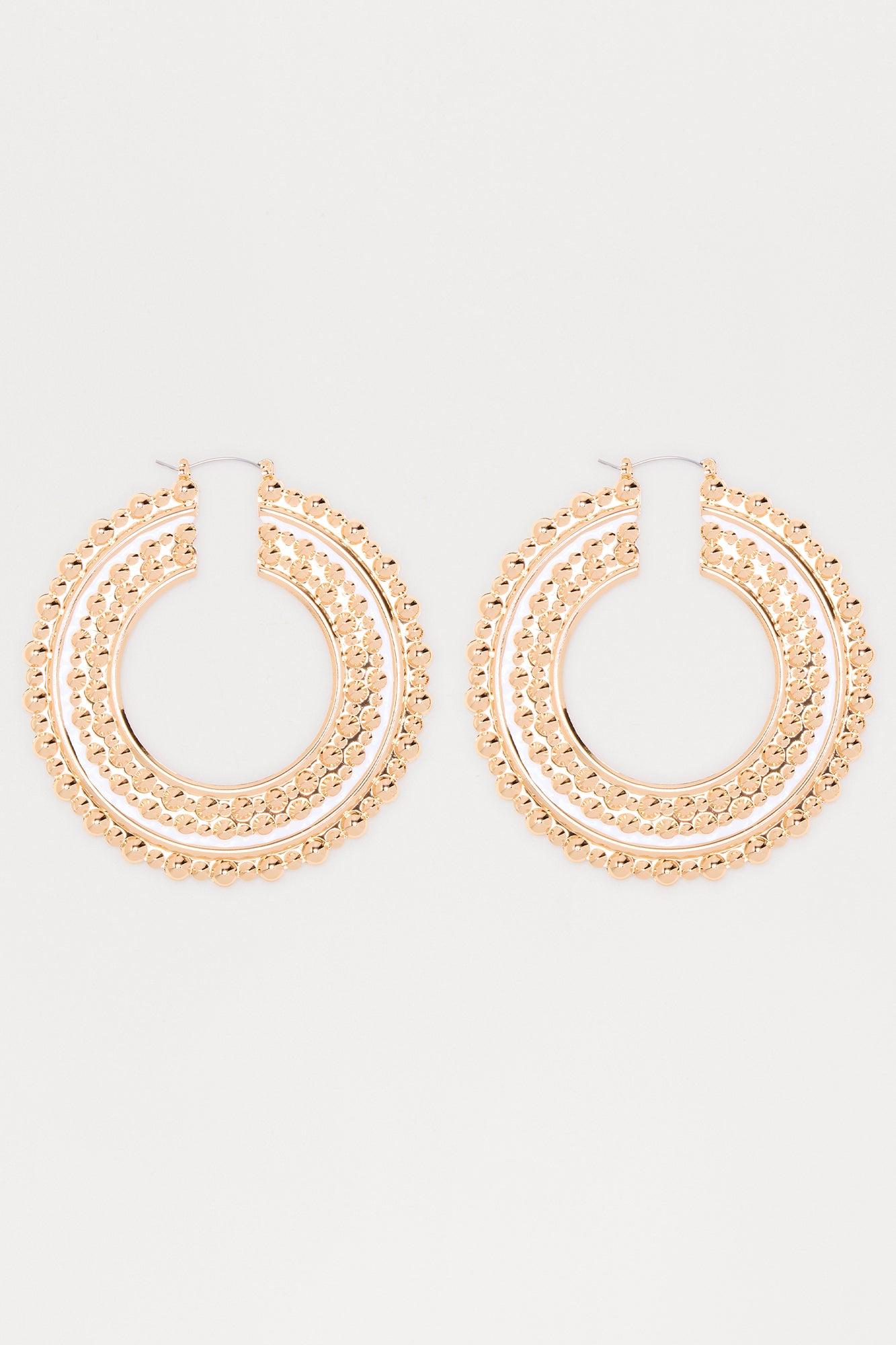 Find Your Paradise Statement Hoop Earrings - Gold Product Image