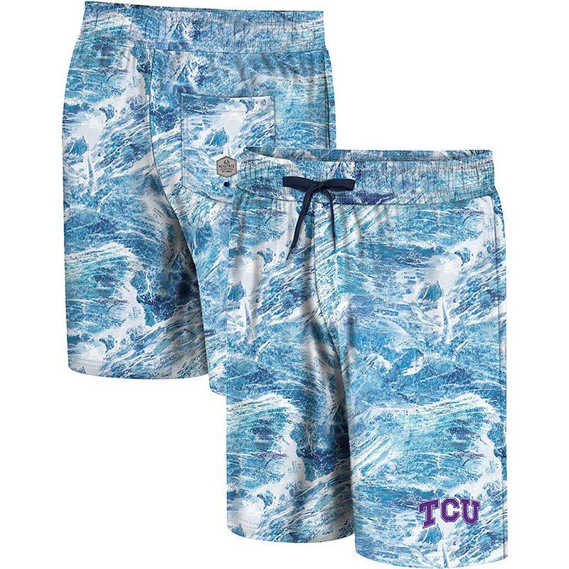 Men's Colosseum Blue TCU Horned Frogs Realtree Aspect Ohana Swim Shorts,  Product Image