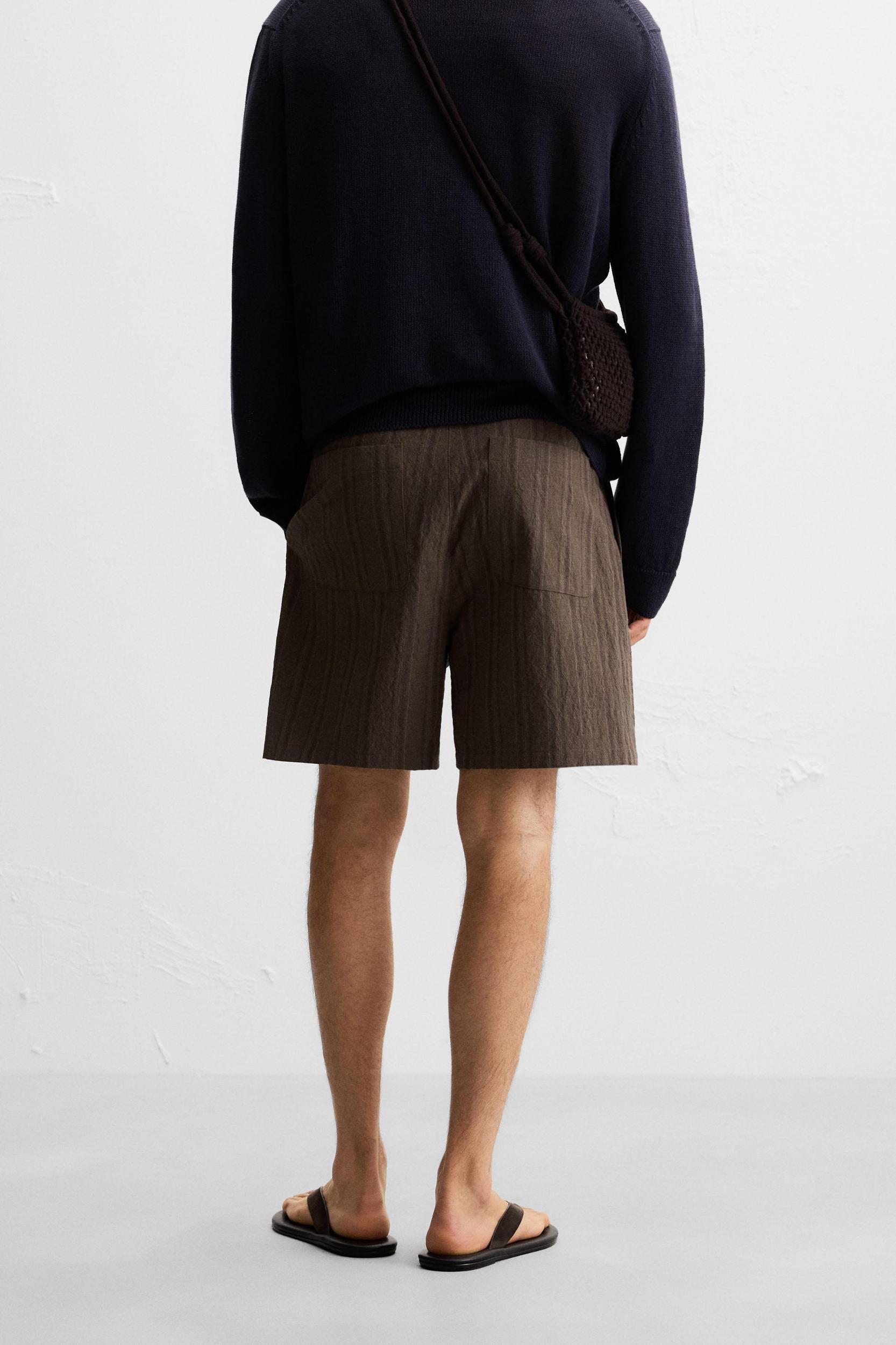 STRIPED REGULAR FIT SHORTS Product Image