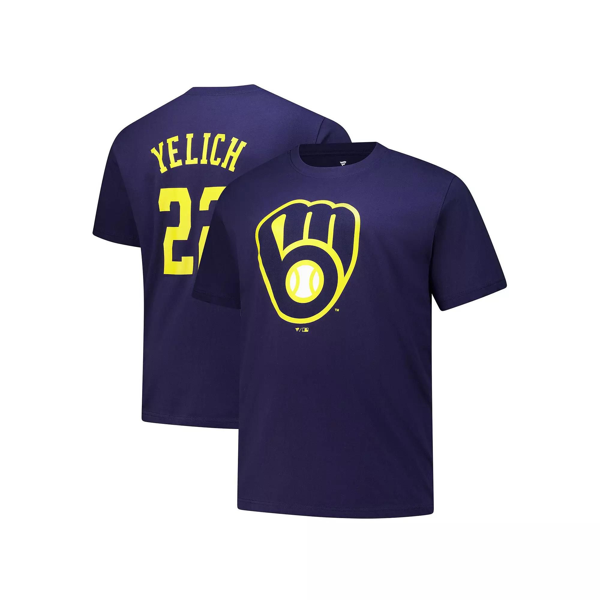Men's Profile Christian Yelich Navy Milwaukee Brewers Big & Tall Player Name & Number T-Shirt,  Product Image