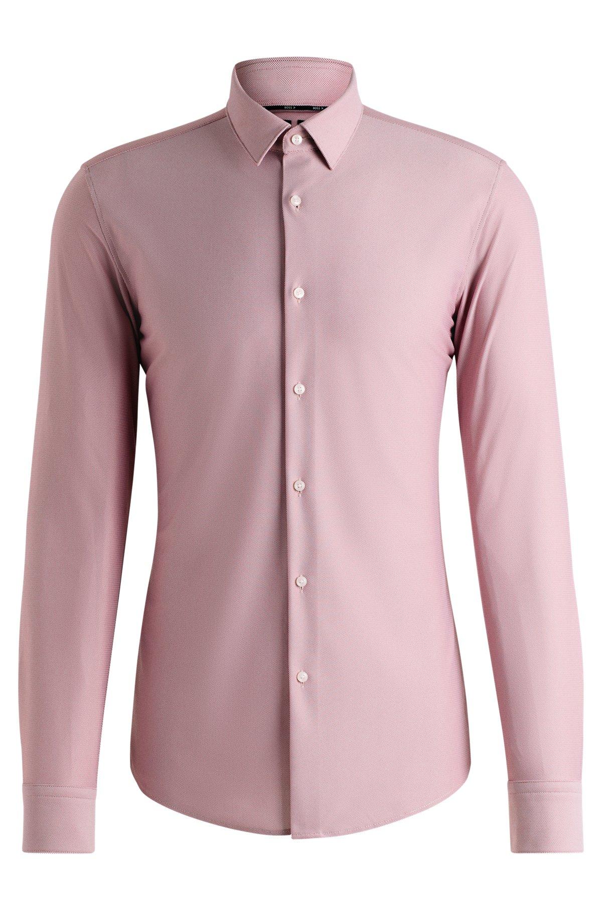 Slim-fit shirt in performance structured jersey Product Image
