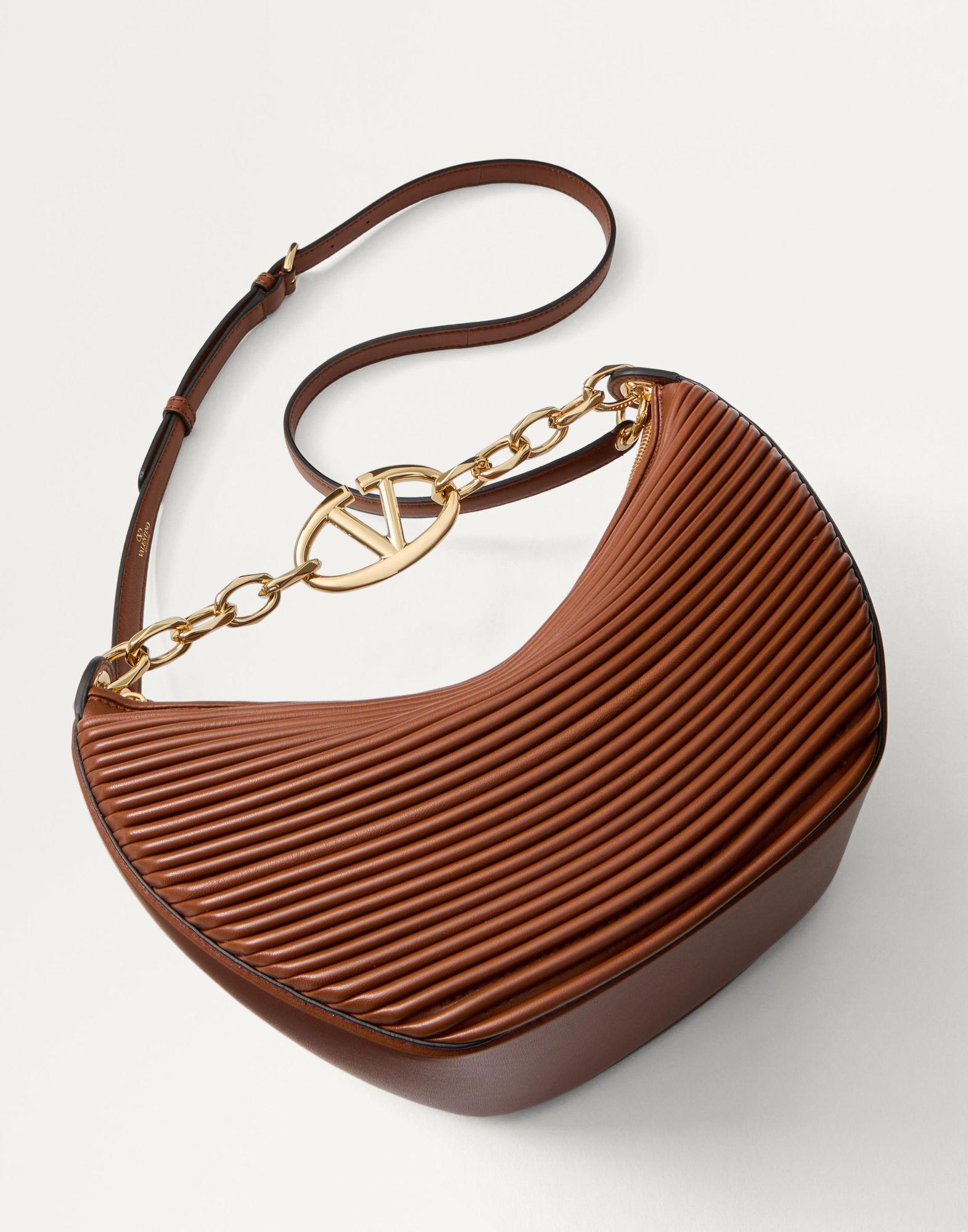 Small Vlogo Moon Hobo Bag In Nappa Leather With Chain Product Image