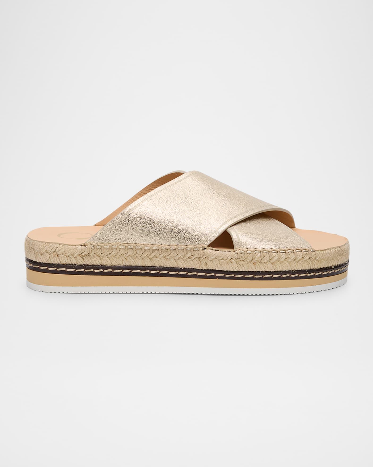 Lily Leather Criss-Cross Espadrille Sandals Product Image
