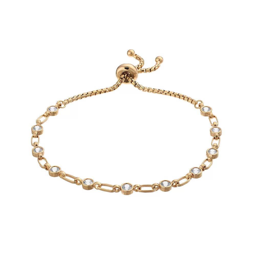 Kristen Kesho Sterling Silver Lab-Created White Sapphire Tennis Adjustable Bolo Bracelet, Women's,  Product Image